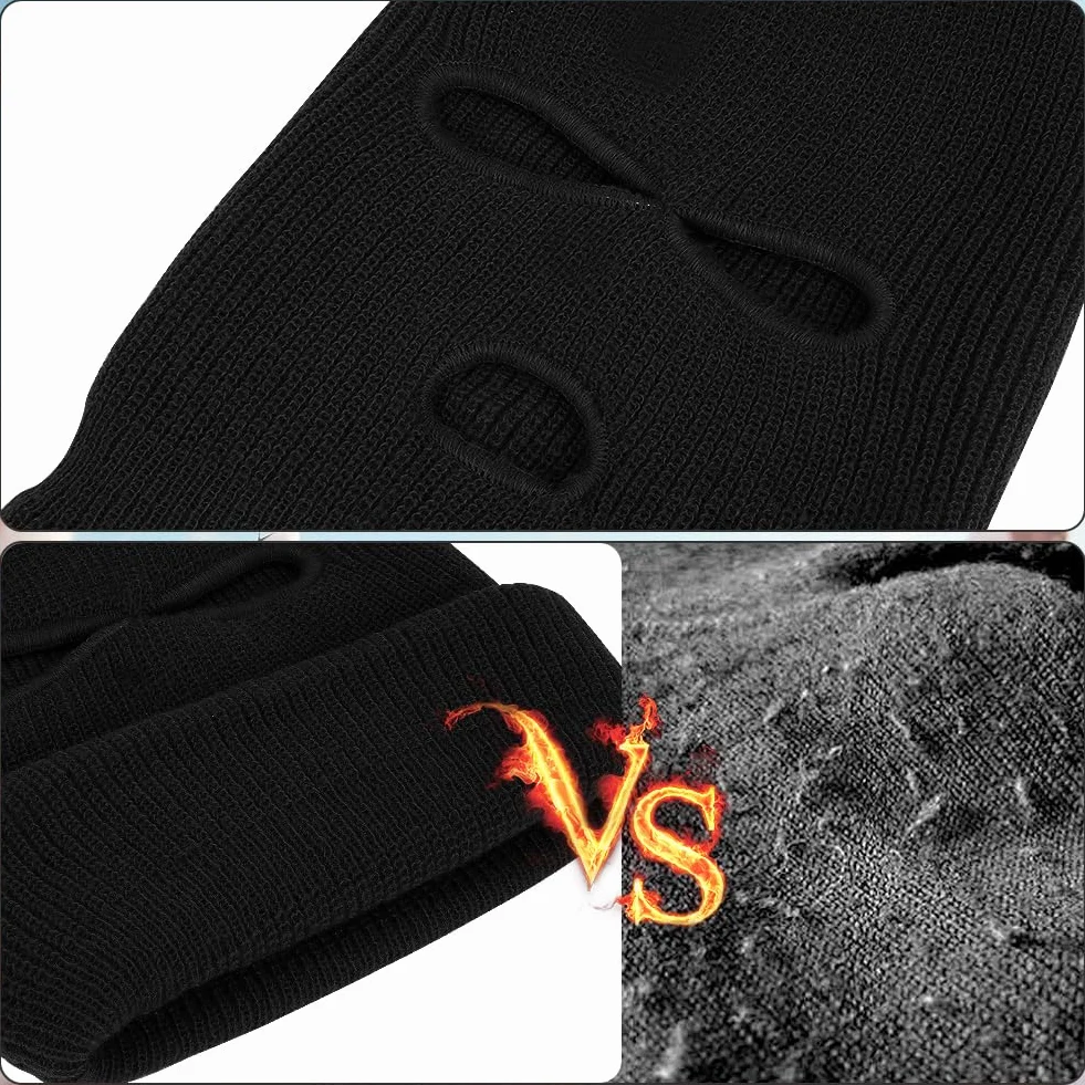 Cagoule Balaclava 2 ou 3 Trous Tricoté pour Ski Moto Vélo Cyclisme