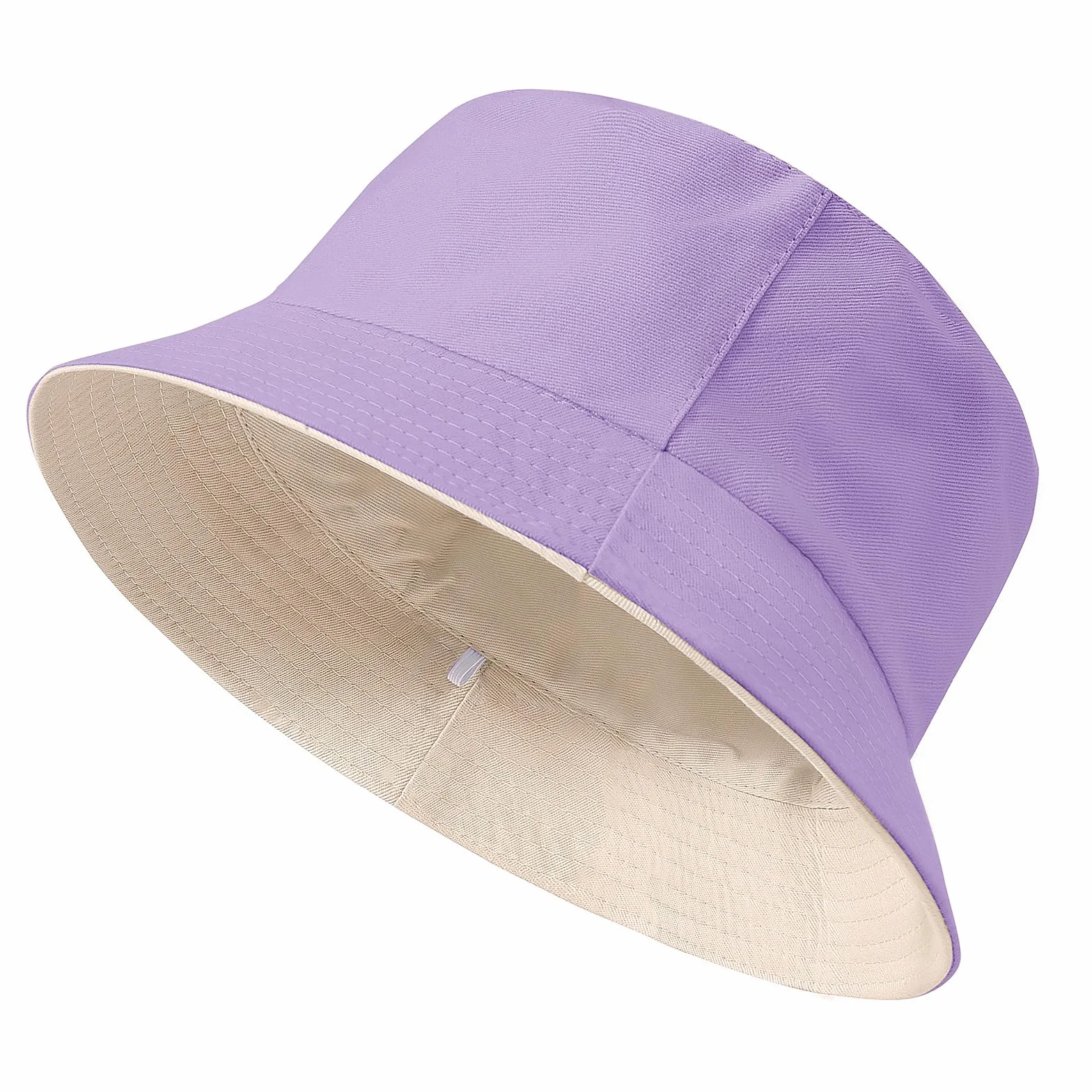 Xnova Bob Chapeaux de Soleil Unisexe Pliable Réversible Anti UV Coton Bucket Hat Corde Coupe-Vent