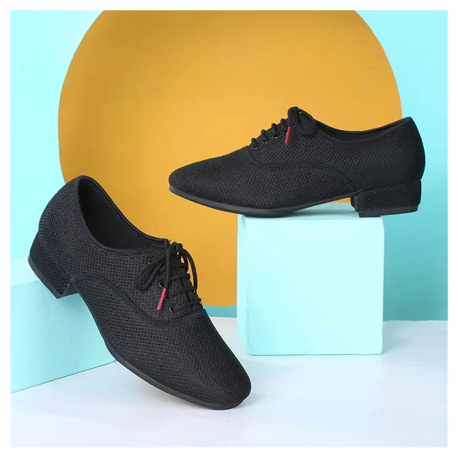 Chaussures de danse latine homme Salsa Jazz Tango maille noire semelle souple