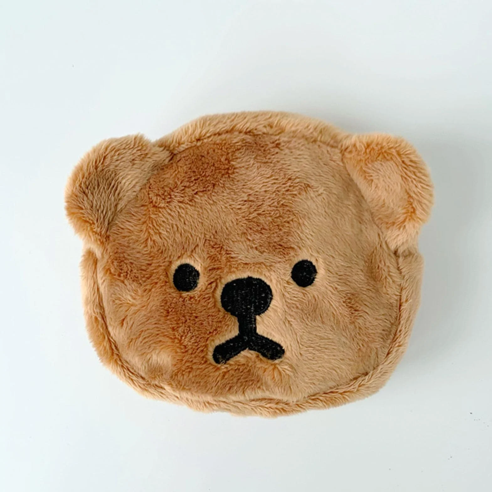 Porte-Monnaie en Forme d'ours Mignon en Peluche pour Enfants (café)