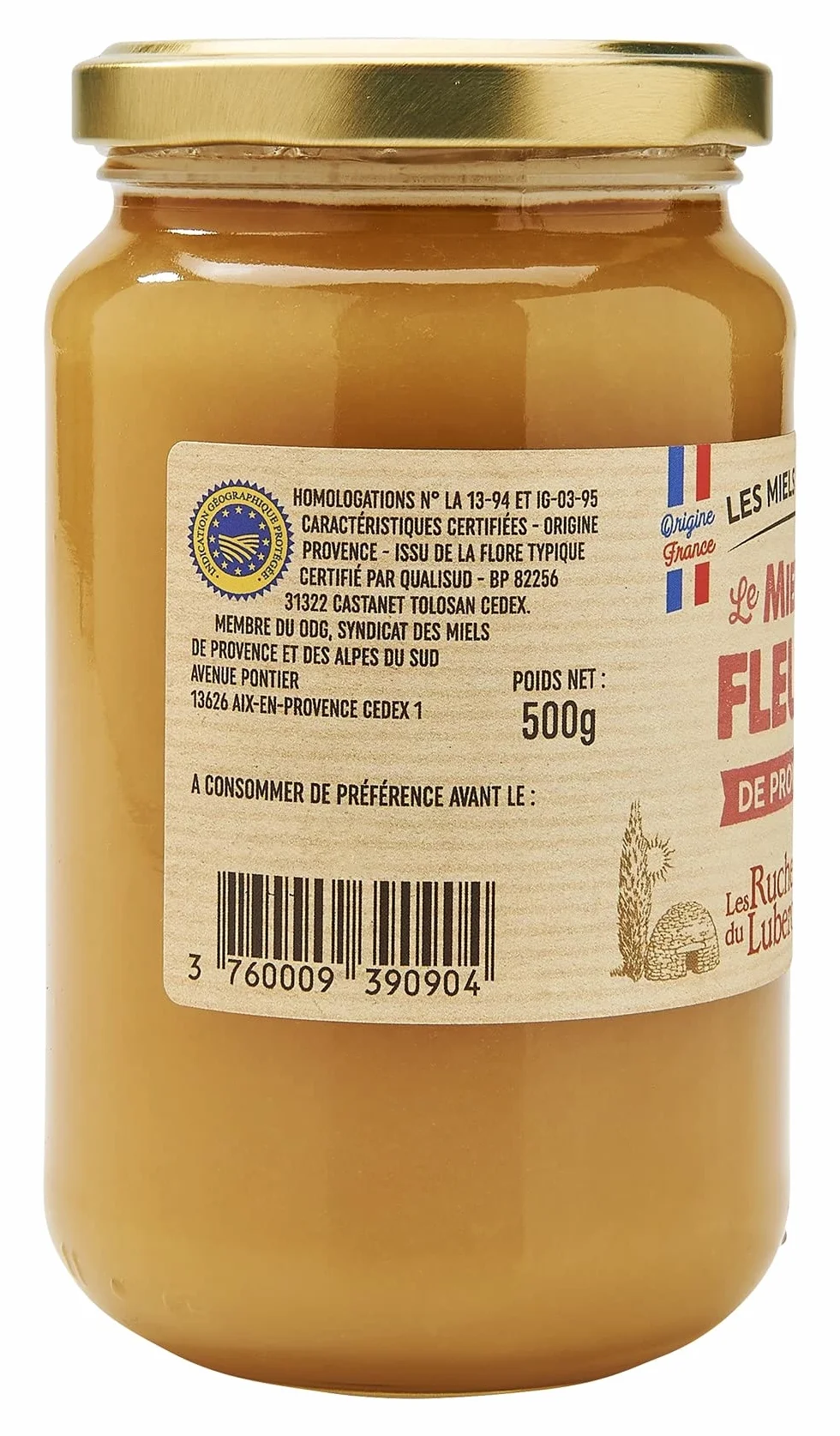 Les Ruchers du Luberon Miel de Fleurs de Provence IGP/Label Rouge 500 g
