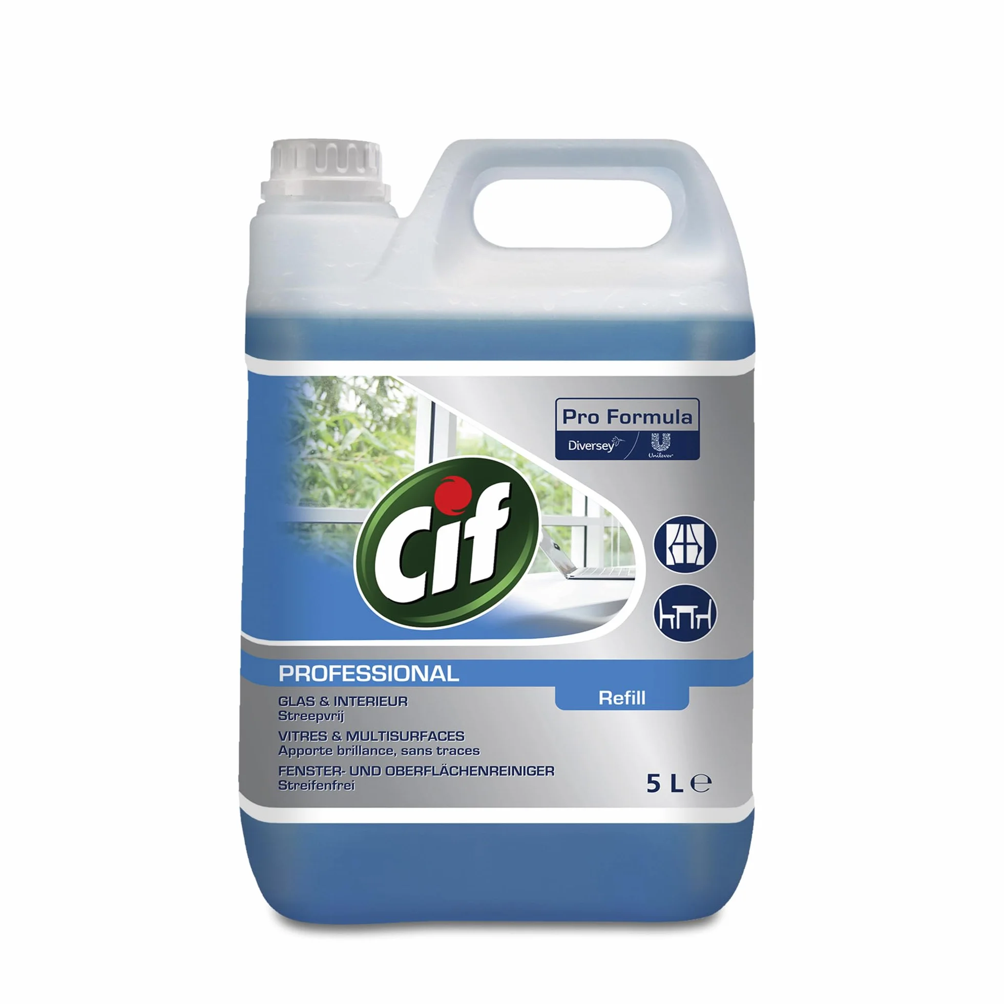 Cif Professionnel Nettoyant Fenêtres et Multi-Surfaces, 5 Litre