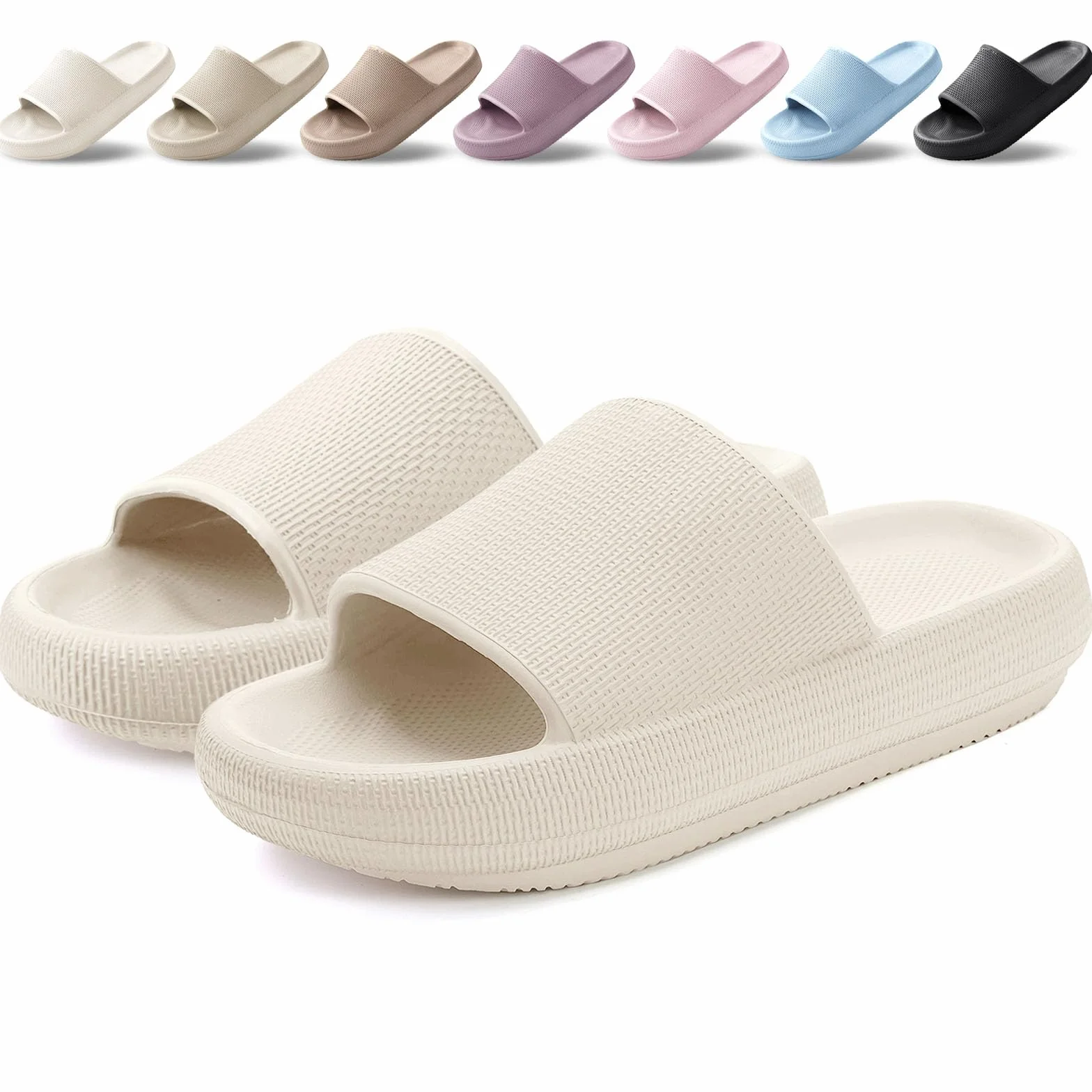 Claquettes Femme Antidérapant Semelle Épaisse Amorti Tongs Sandales Confortable Piscine Plage Maison