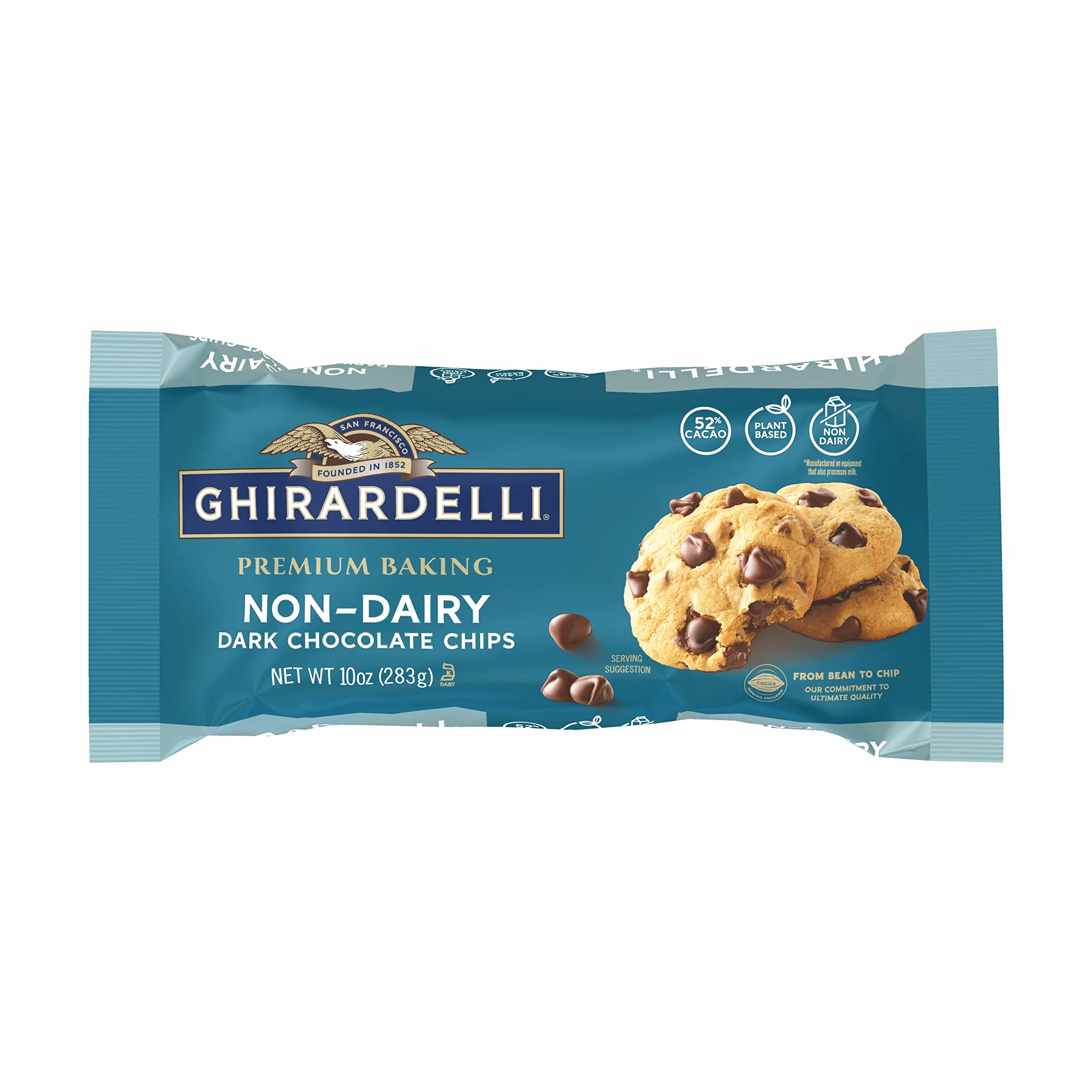 Ghirardelli Chocolate Company Sachet de 12 copeaux de chocolat noir sans produits laitiers pour la pâtisserie, 284 ml