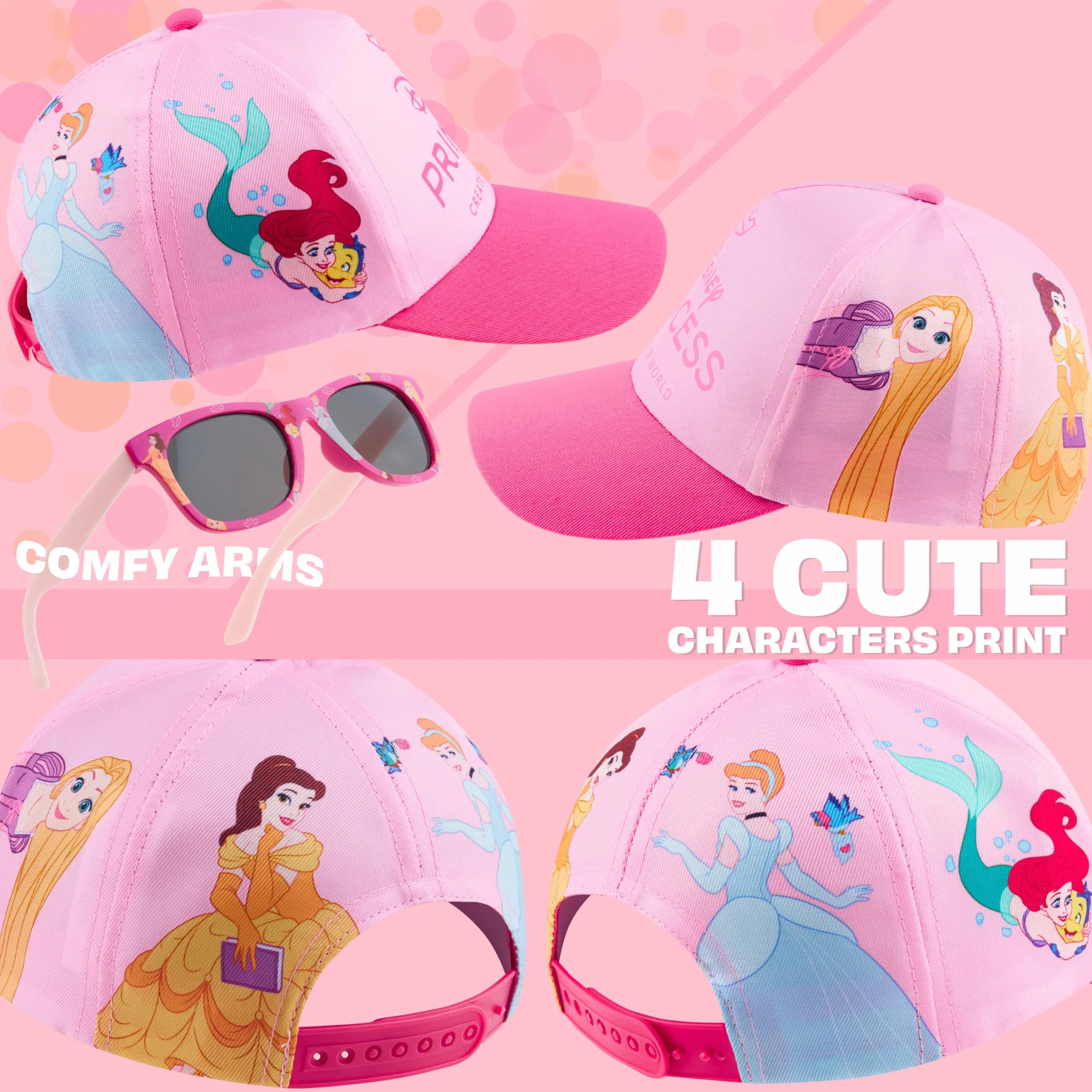 Coffret Casquette Enfant et Lunettes de Soleil UV400 Fille Été Respirante