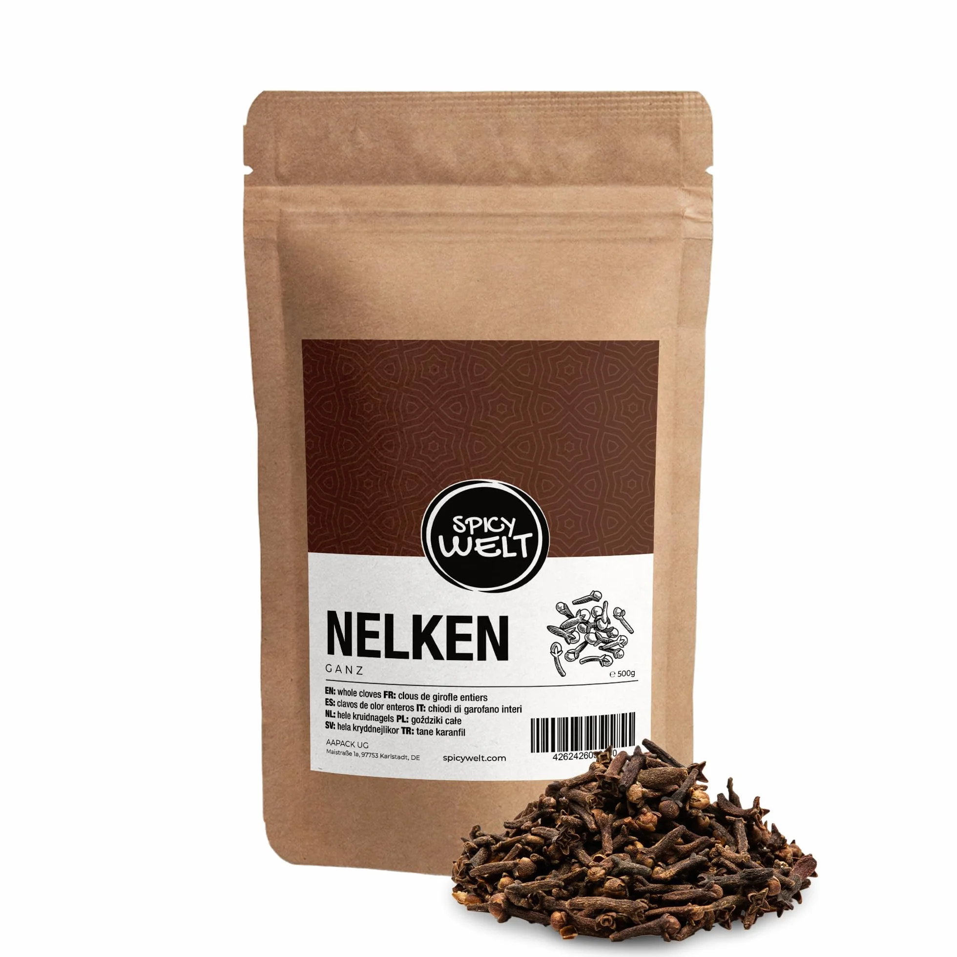 Spicy Welt Clous de Girofle Entiers (500g) – Girofle pour Pot-au-Feu, Pain d'Épices, Infusion & Marinade | Saveur Intense & Boisée | 100% Naturel, Sans Additifs