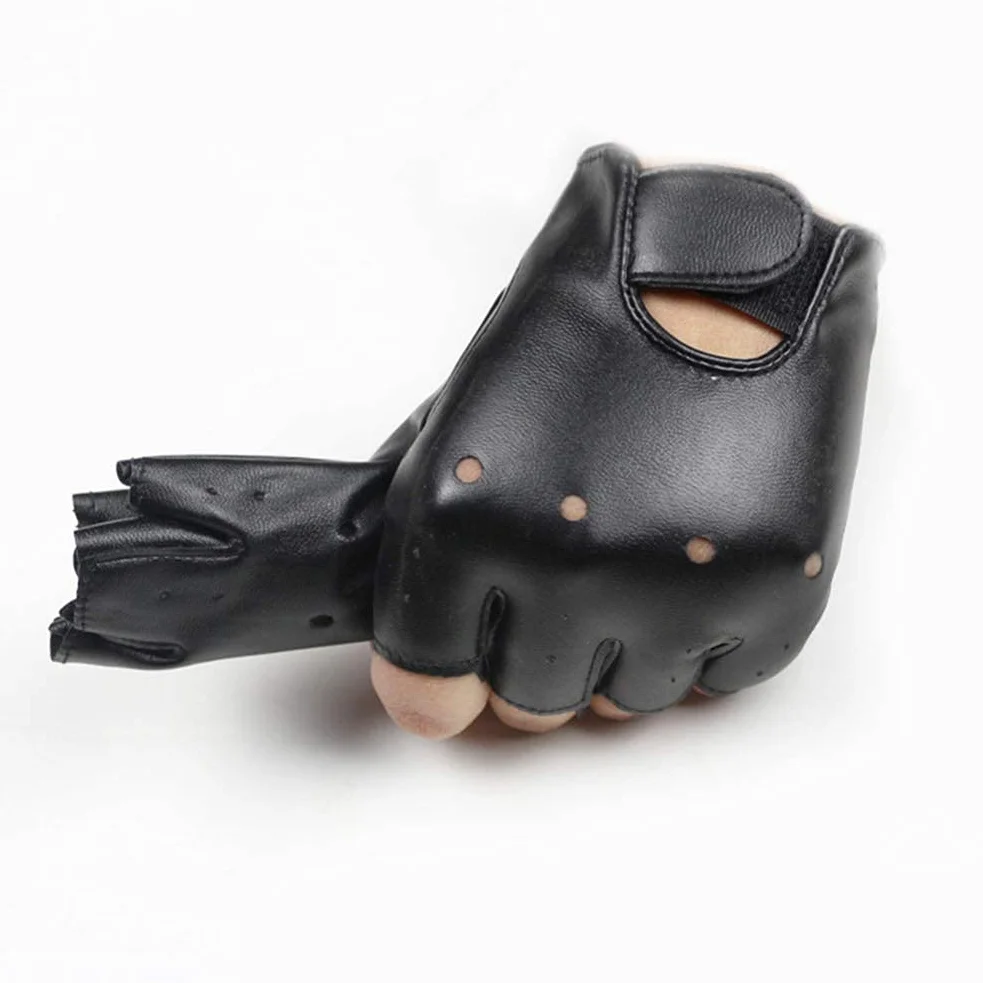 Mitaines en cuir pour enfants, gants de sport demi-doigts, équitation, pêche, chasse