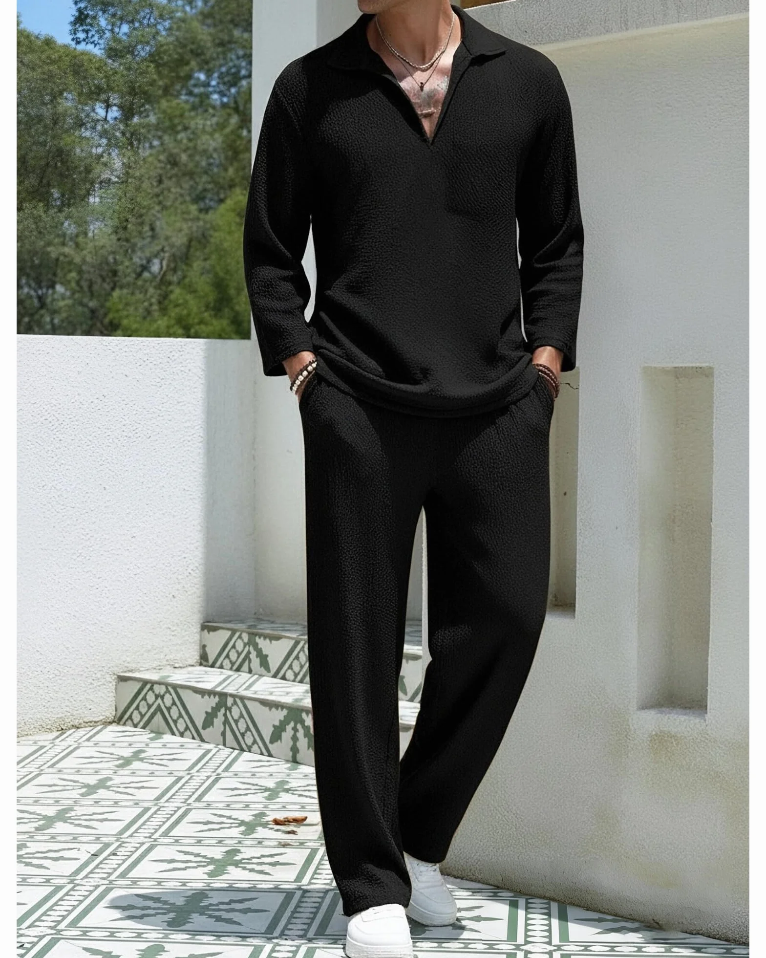 Ensemble Homme Ete Casual Tenue Hawaïenne Légère Survêtement Tracksuit