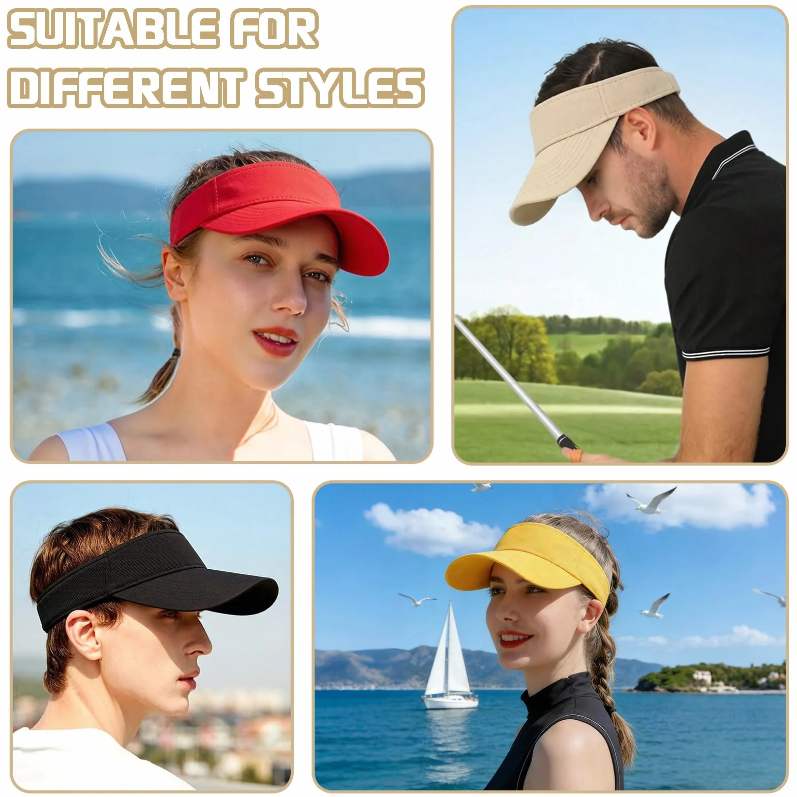 Tiakay Casquette Anti UV Femmes Respirante Réglable Queue de Cheval Visière Soleil Golf Tennis Extérieur