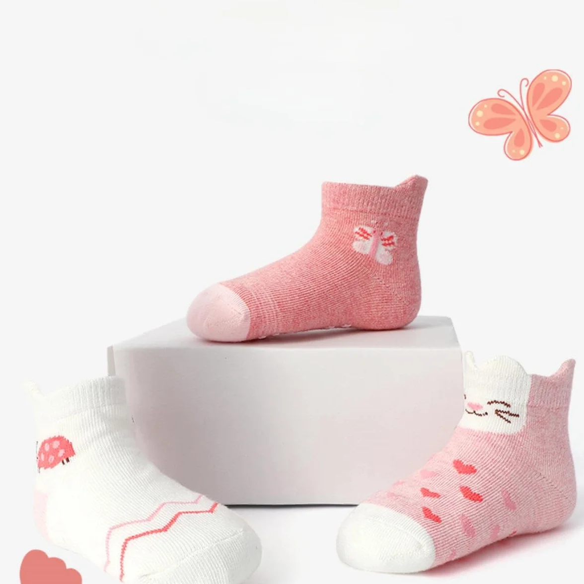 Chaussette Antidérapante pour Bébé Enfant Garçons Filles 1-5 Ans 12 Paires