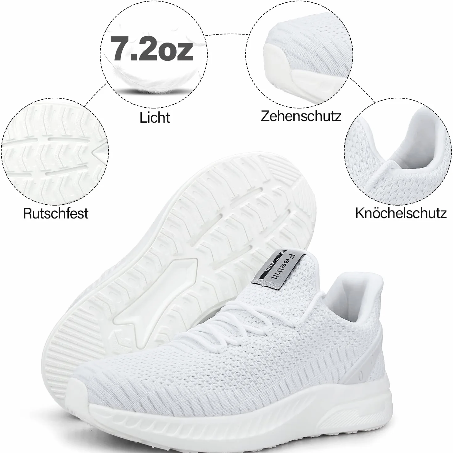 Feethit Femme Chaussures de Sport Running Air Respirant Légères Basket Fitness Gym Jogging Outdoor
