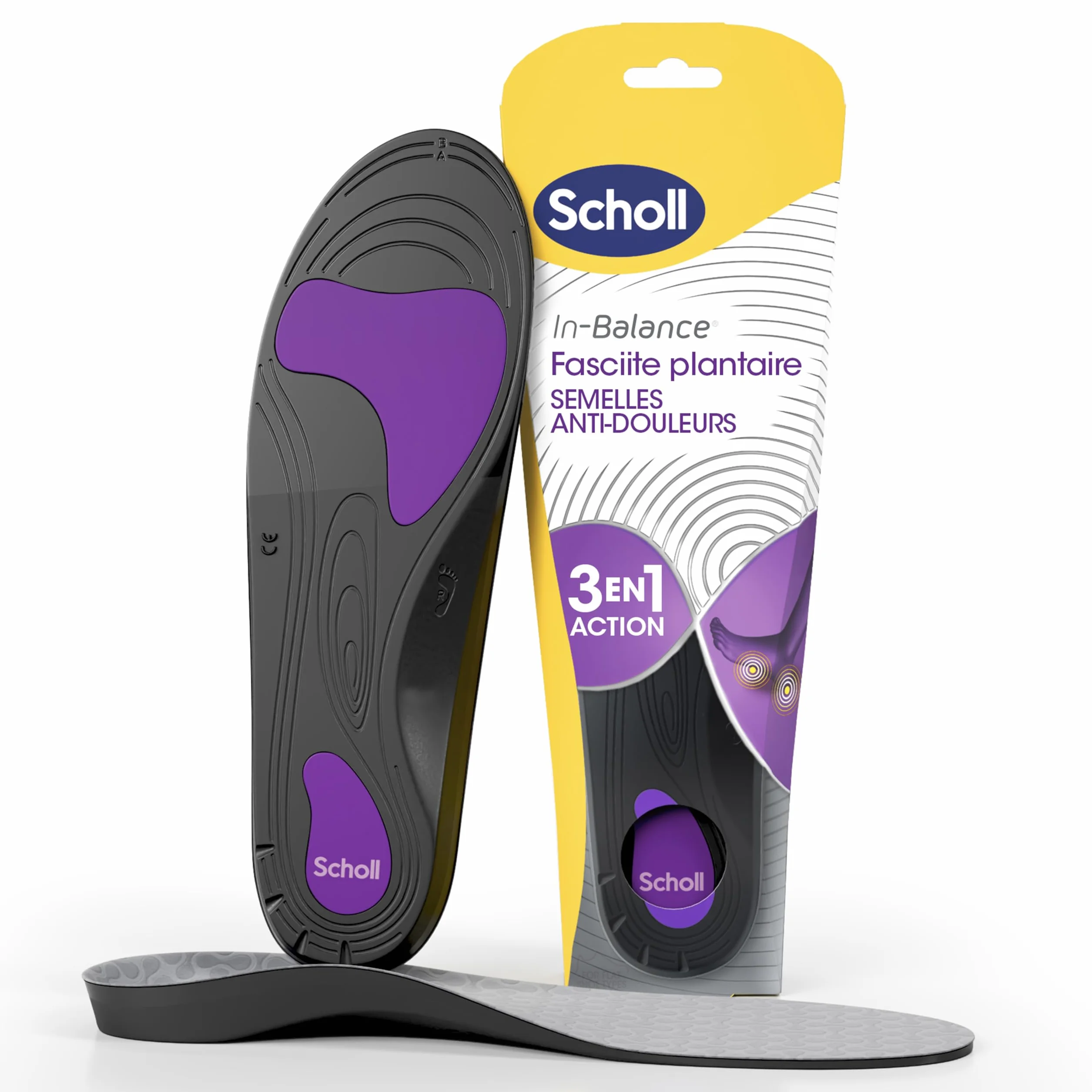 Dr. Scholl's In-Balance Semelles Orthopédiques pour Fasciite Plantaire, Soutien de la Voûte Plantaire, Taille 37-39,5