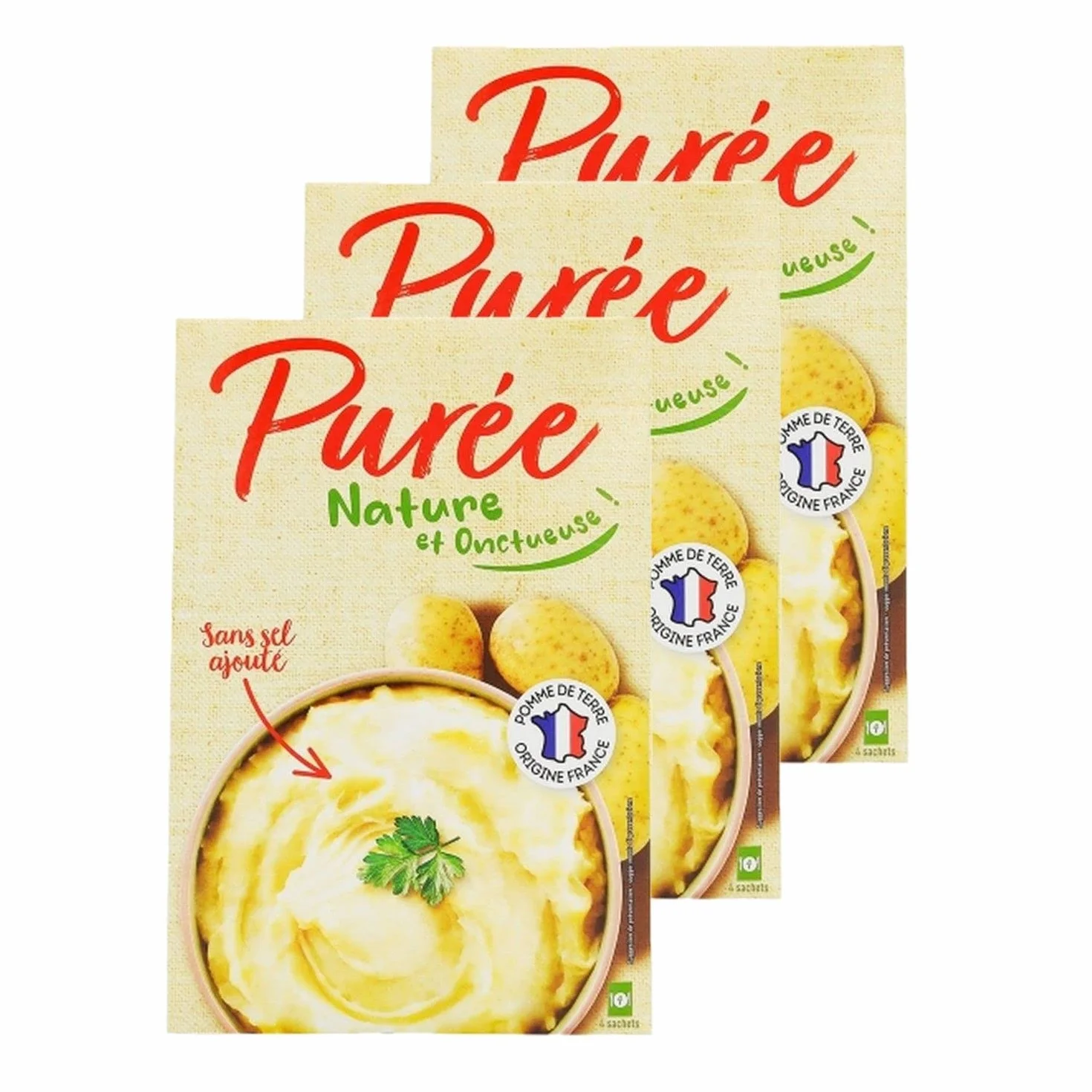Lot 3x Purée de pomme de terre 4 x 125g - Boîte 500g