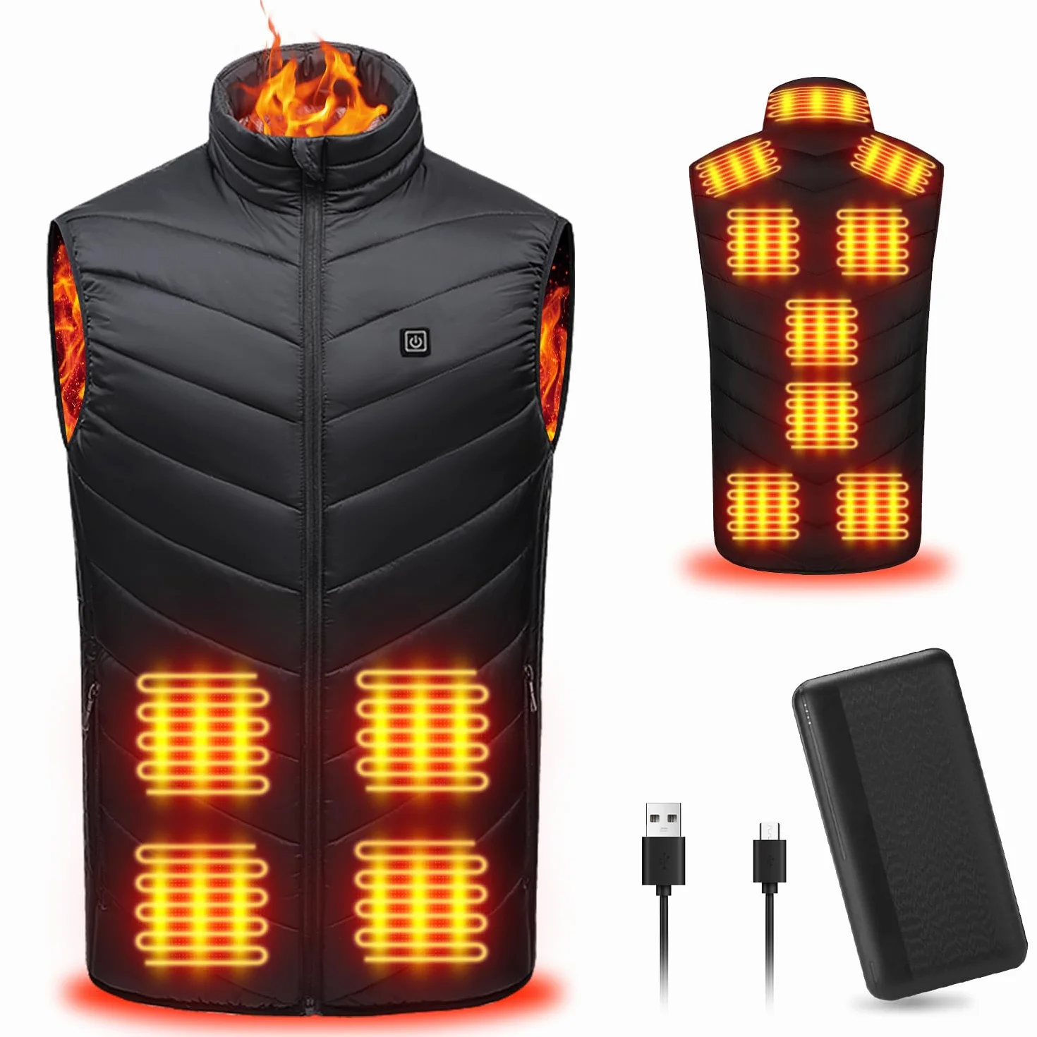 Veste Chauffante Intelligente Rechargeable avec Banque de Puissance Incluse pour Hommes et Femmes