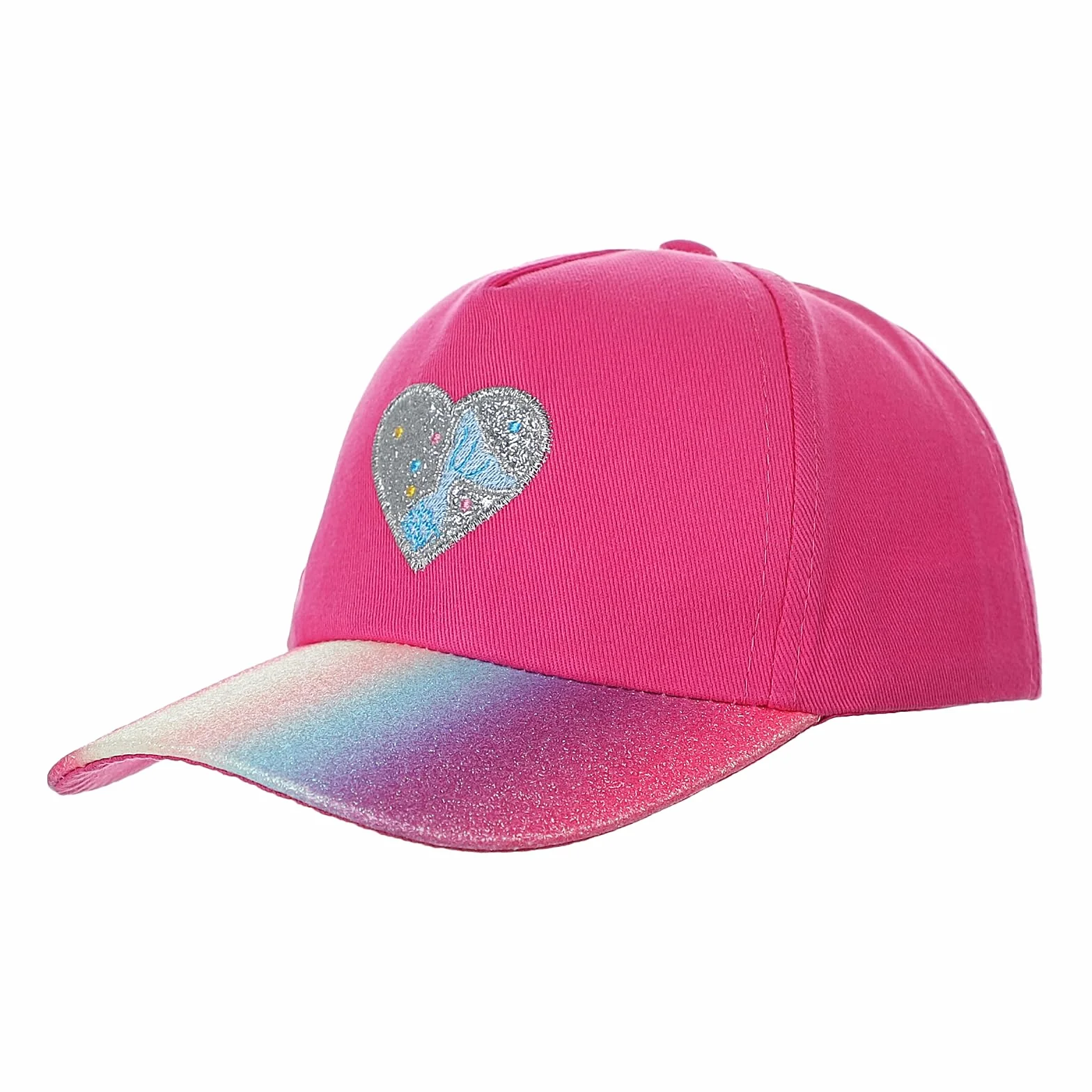 Casquette de baseball pour fille paillettes queue de cheval motif cœur réglable été 2-6 ans