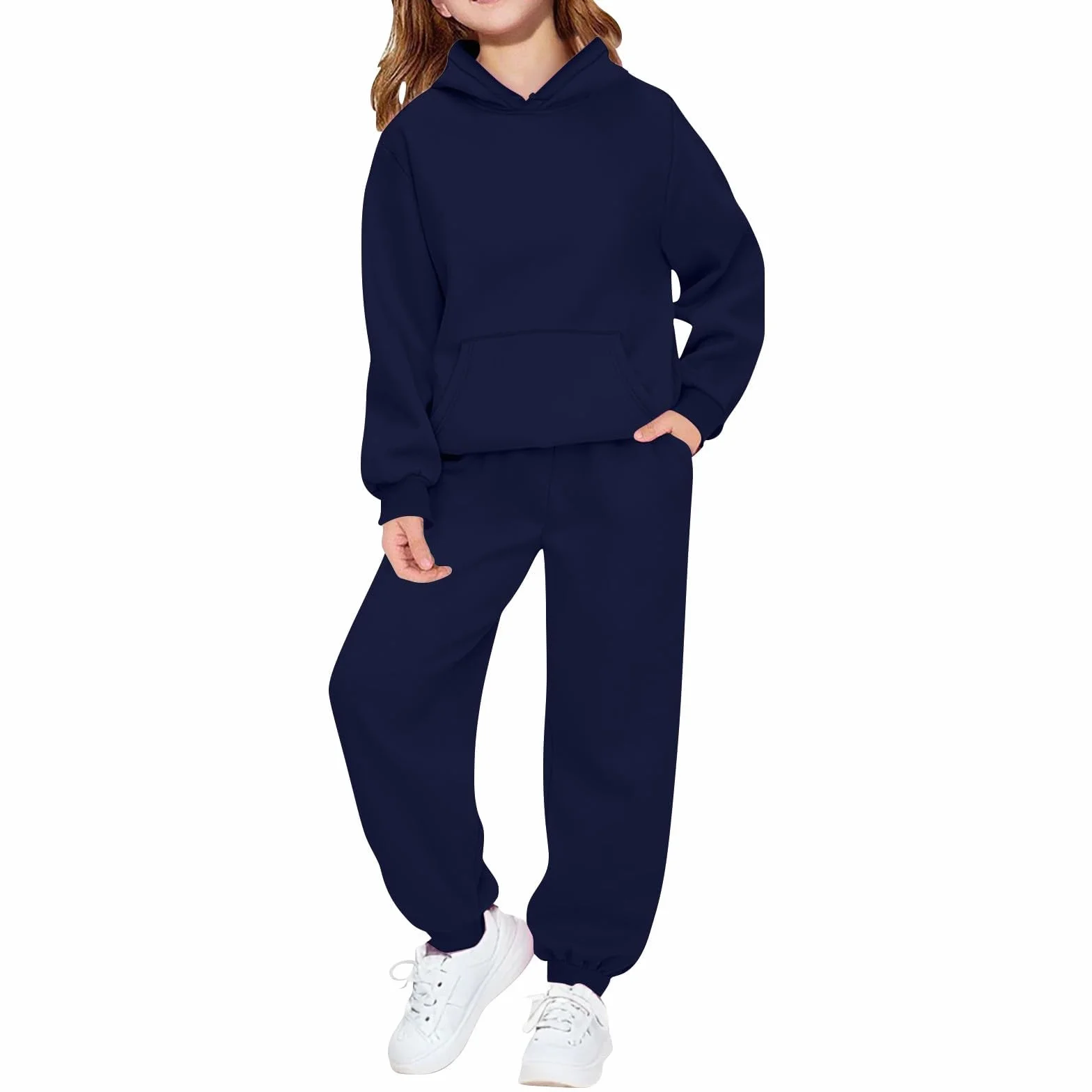 Ensemble survêtement capuche fille garçon 2-13 ans coton doux automne printemps