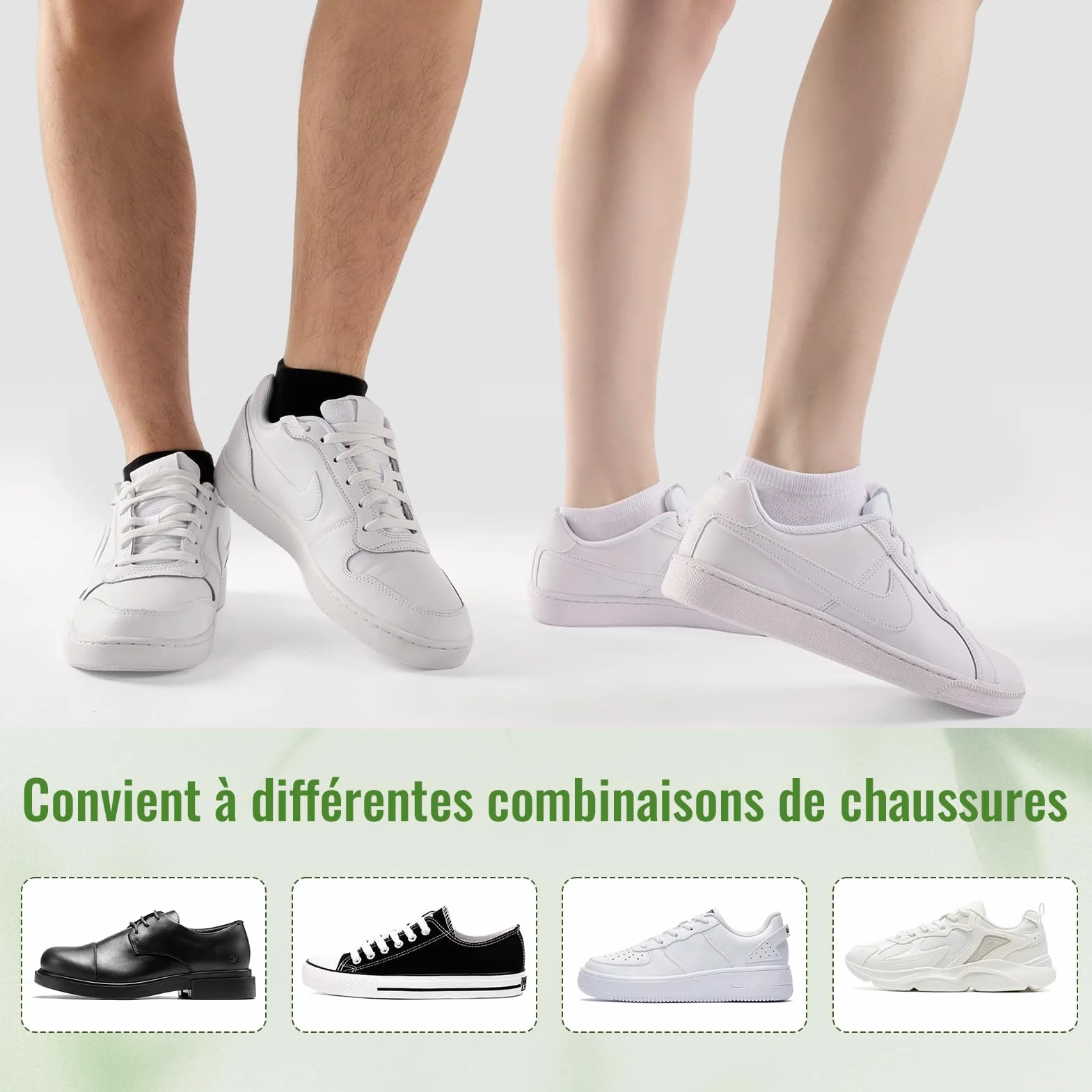 Chaussettes Basses Homme Femme Bambou – Socquettes Unisexe Séchage Rapide Anti-Transpiration Noir Blanc Gris Bleu