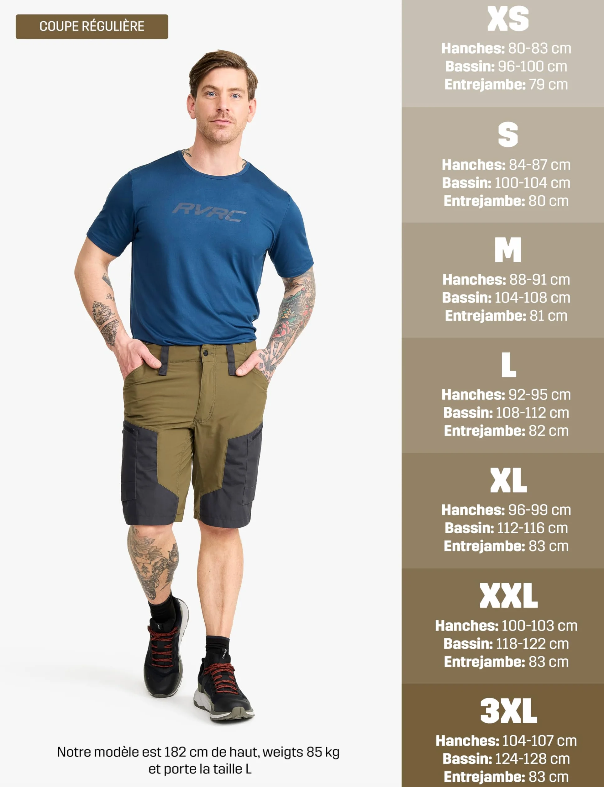RevolutionRace Homme RVRC GP Shorts Short Durable Marche Randonnée Camping Plein air