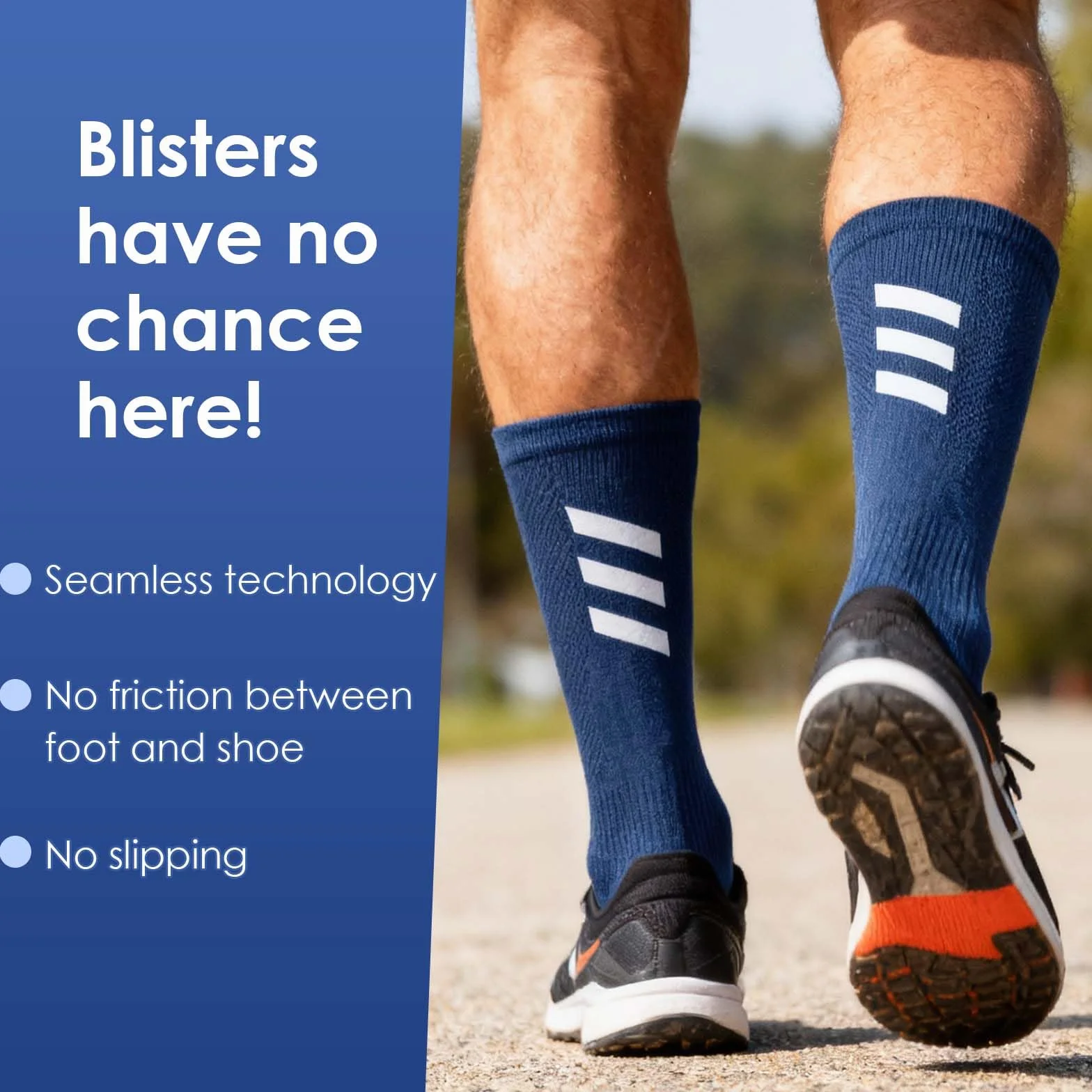 Chaussettes de Compression pour Hommes 40-44, Chaussettes Cyclisme Respirantes, Chaussettes Techniques Sport Longues Sans Coutures