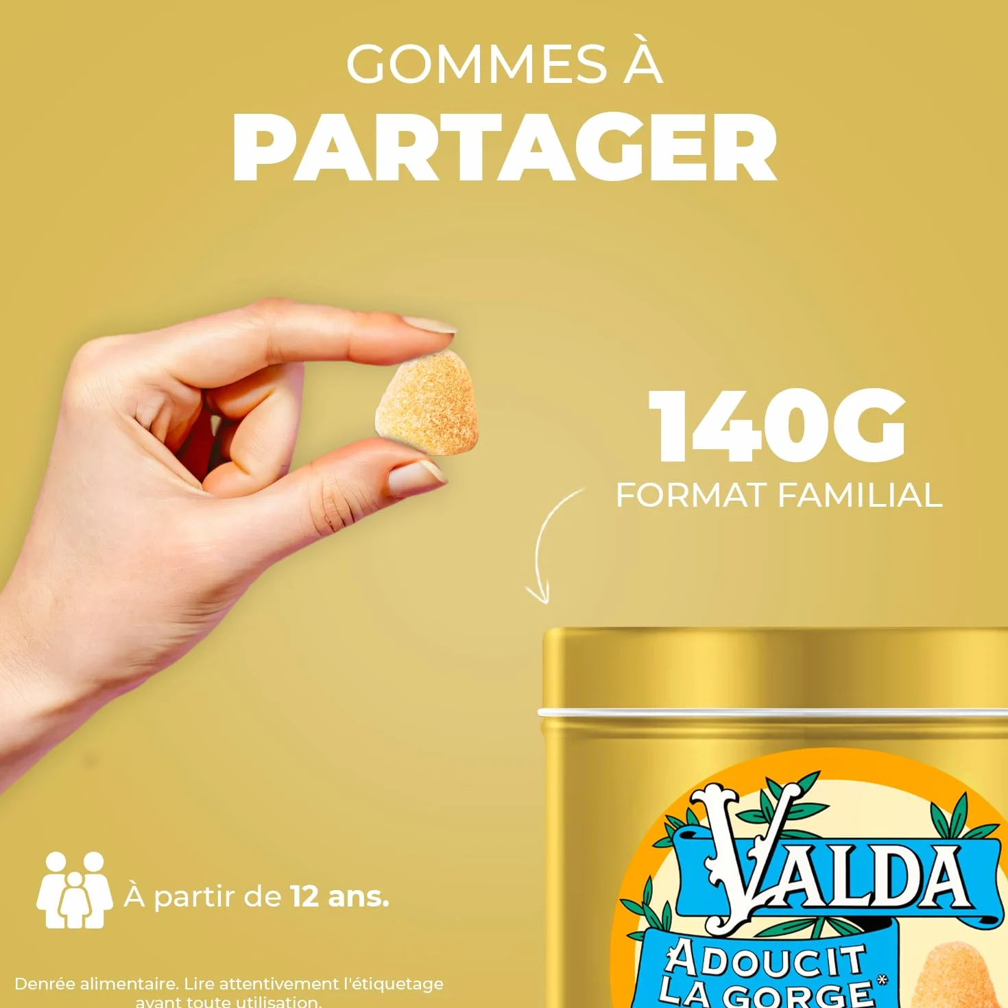 Valda Gommes Avec Sucres Goût Miel Citron 140 g