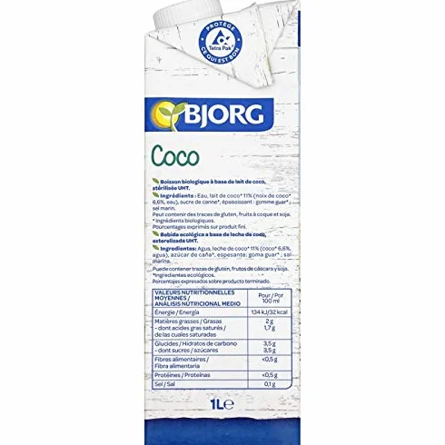 BOISSON COCO BIO 1L, BJORG, LOT DE 4