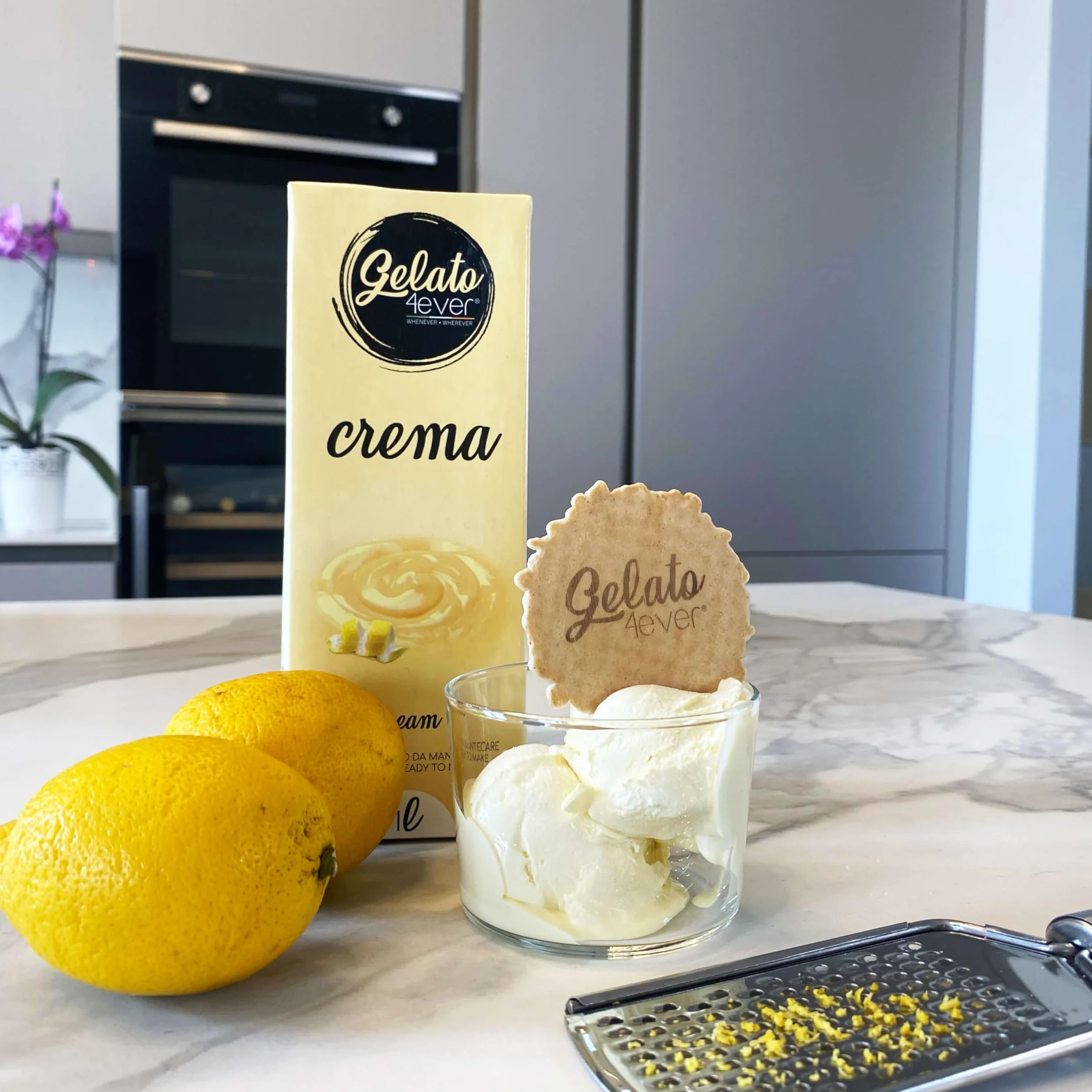 Gelato 4ever - Crème glacée prête à fouetter - Lot de 2 (Crème - Fiordilatte)