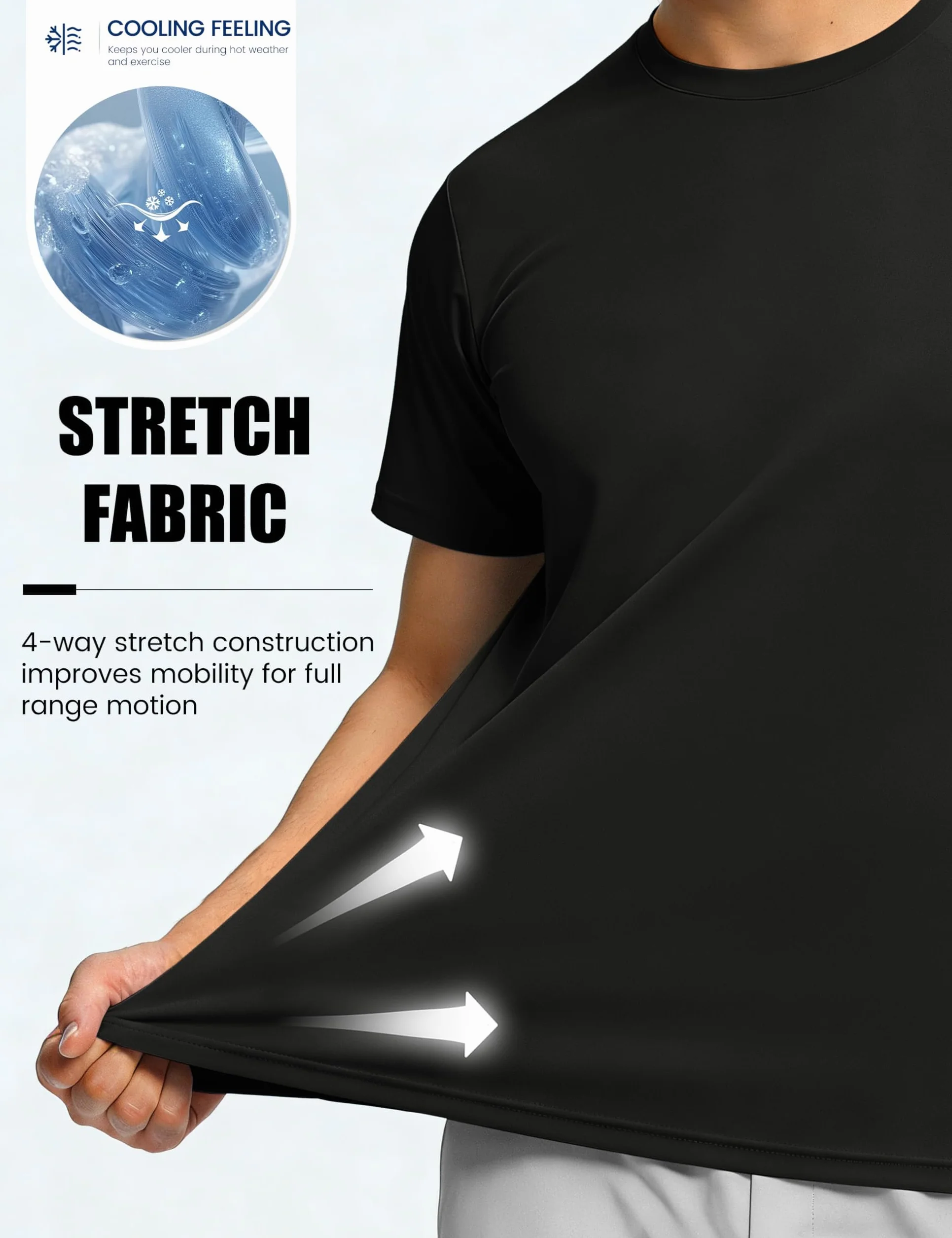 TACVASEN T-Shirt à Manches Courtes pour Hommes Protection Solaire UV UPF 50+ Léger Travail