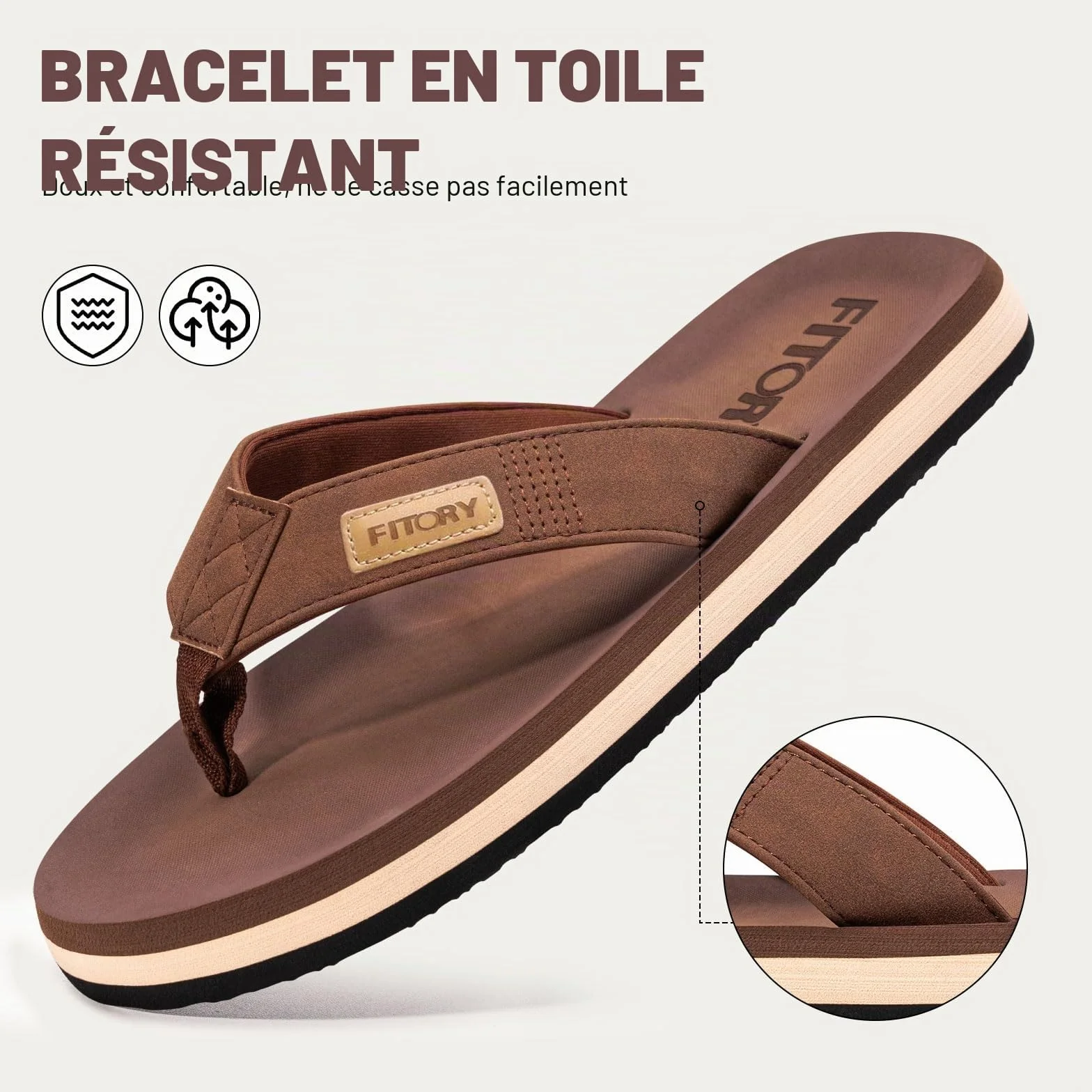 FITORY Tongs Homme Antidérapantes Chaussures Plage Piscine Taille 40-46 EU