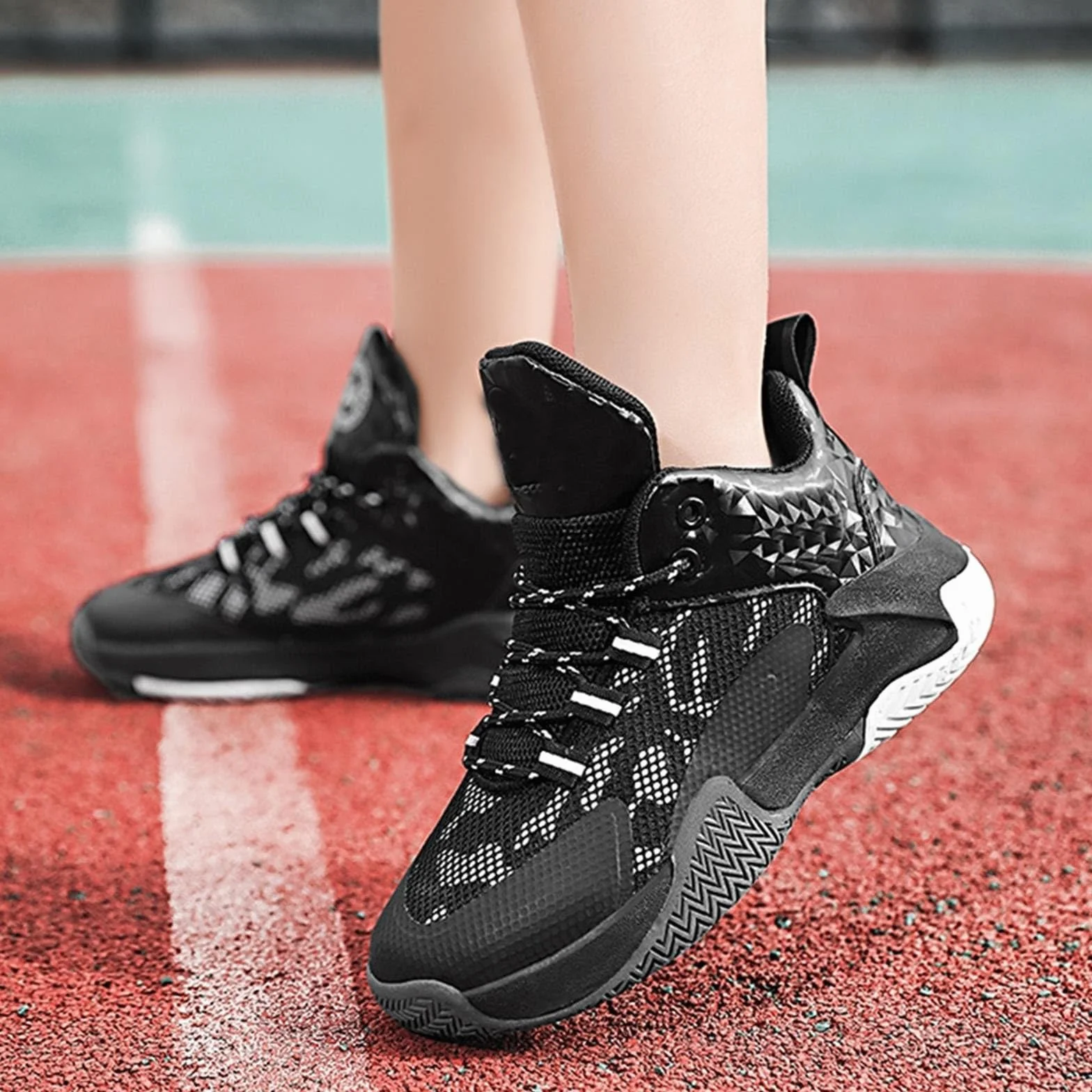 Chaussures de basketball pour fille taille 37 - Chaussures hautes confortables enfant 36