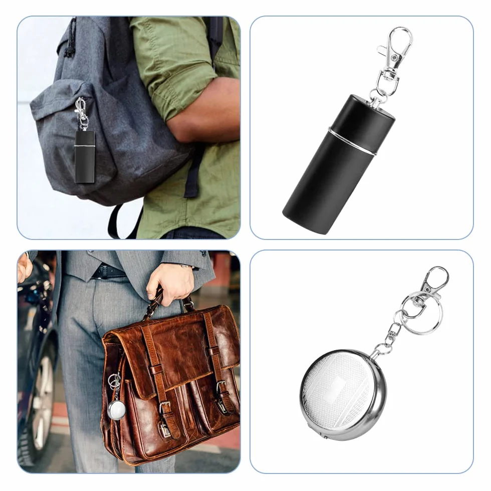 Porte-cendres de Poche Anti Odeurs, Mini Cendrier de Voyage avec Couvercle et Porte-clés, Moderne