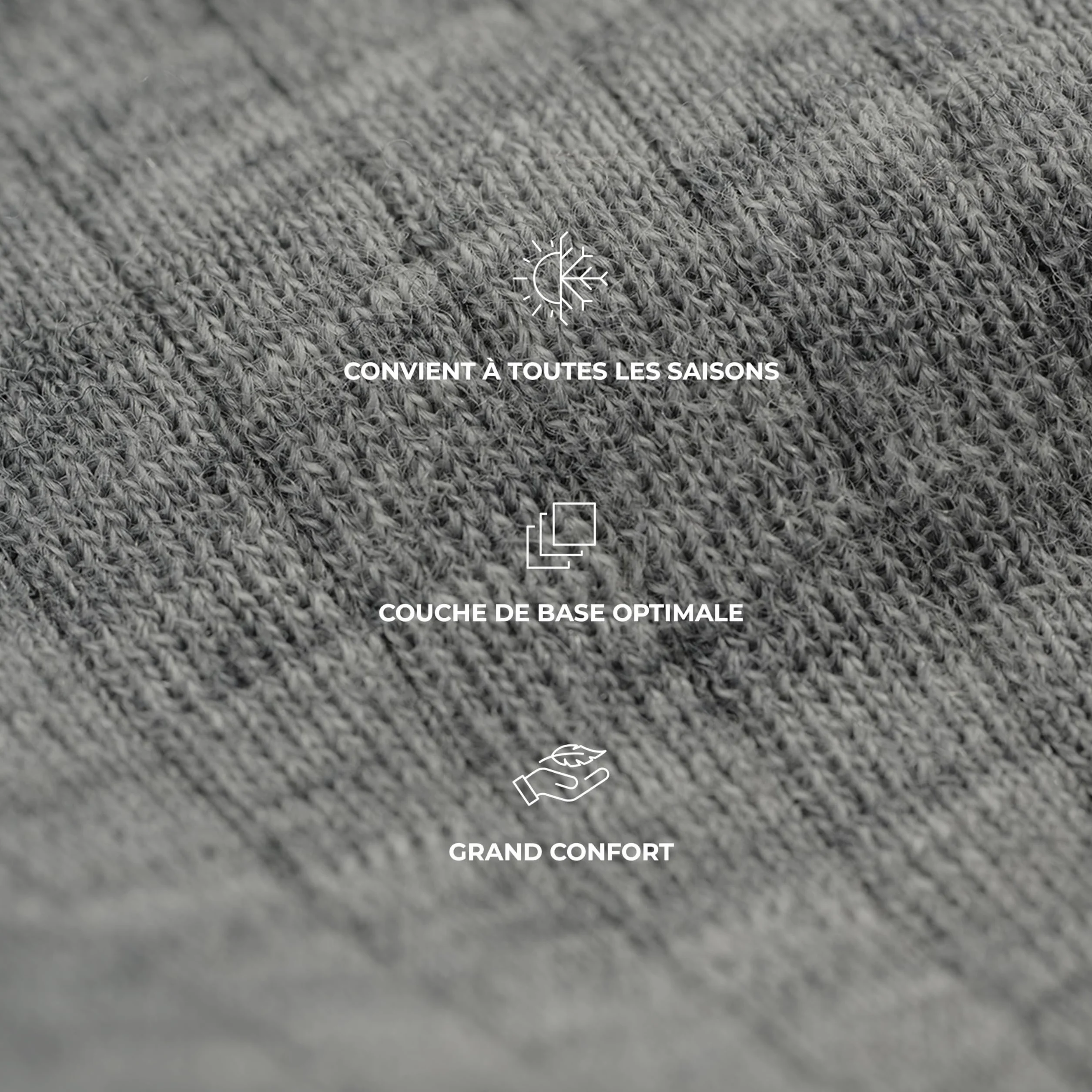 DILLING Legging pour Enfant en Laine à côtes Larges Gris Mélange