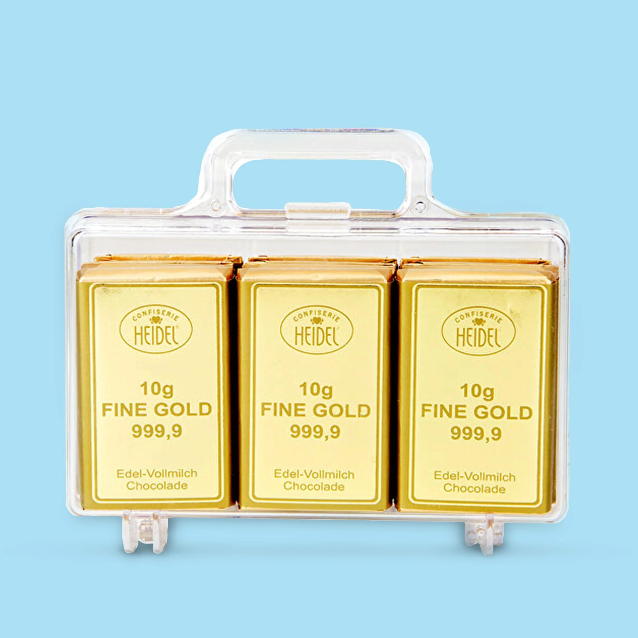 Confiserie Heidel Grande mallette Gold Lait entier noble, 1 paquet (1 x 120 g)