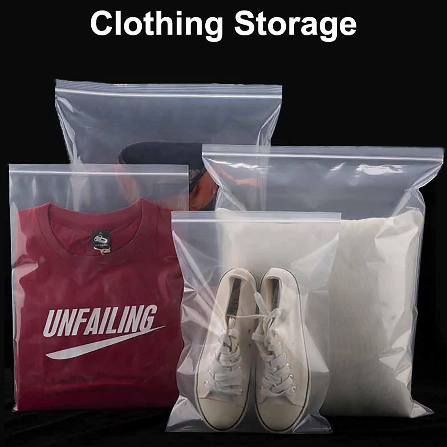 Sacs étanches à fermeture transparente pour bagages 40 x 50 cm, lot de 30, réutilisables et refermables