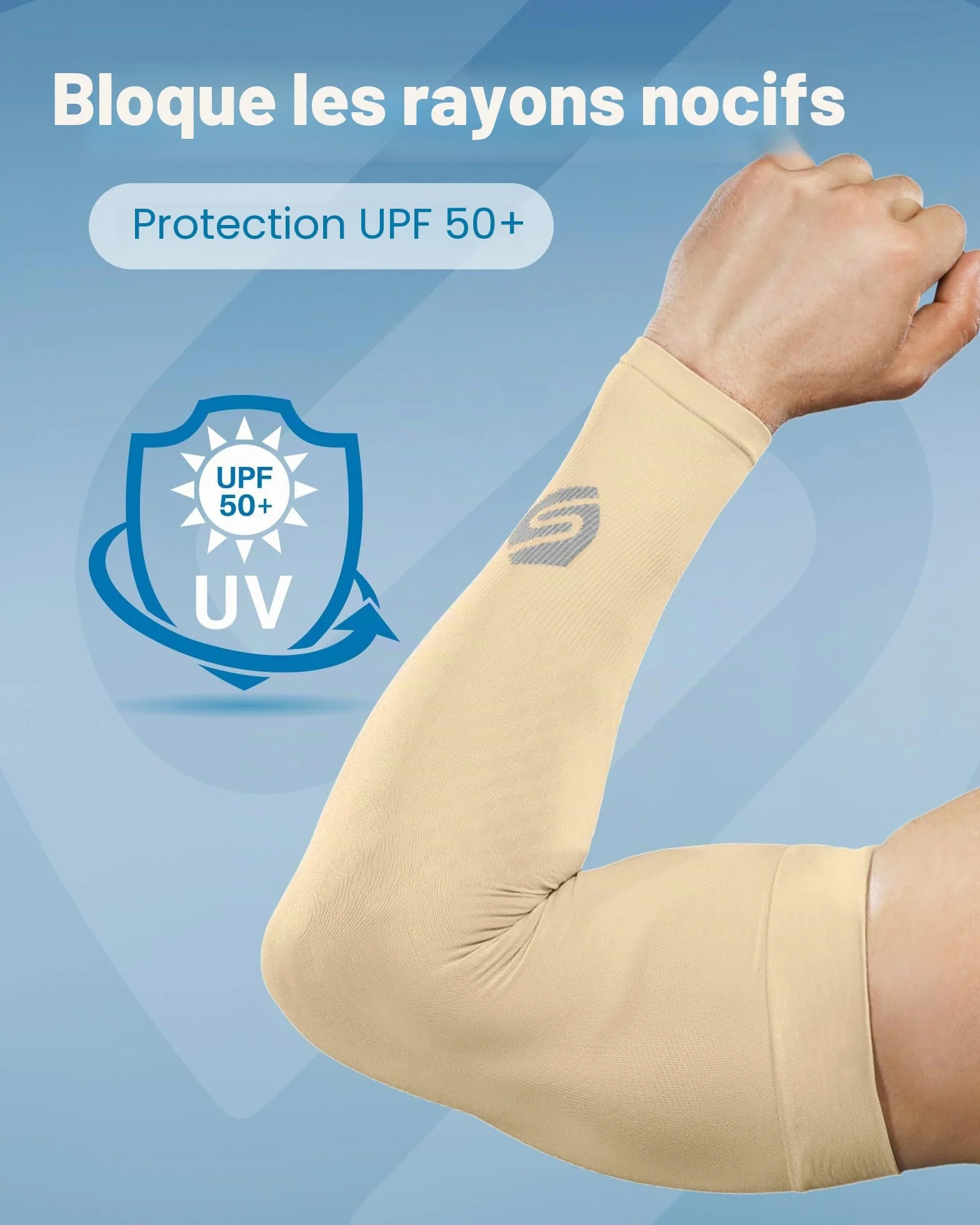 Manchette Bras Anti UV UPF 50 Protection Tatouage Manchon Sport Compression 1 Paire