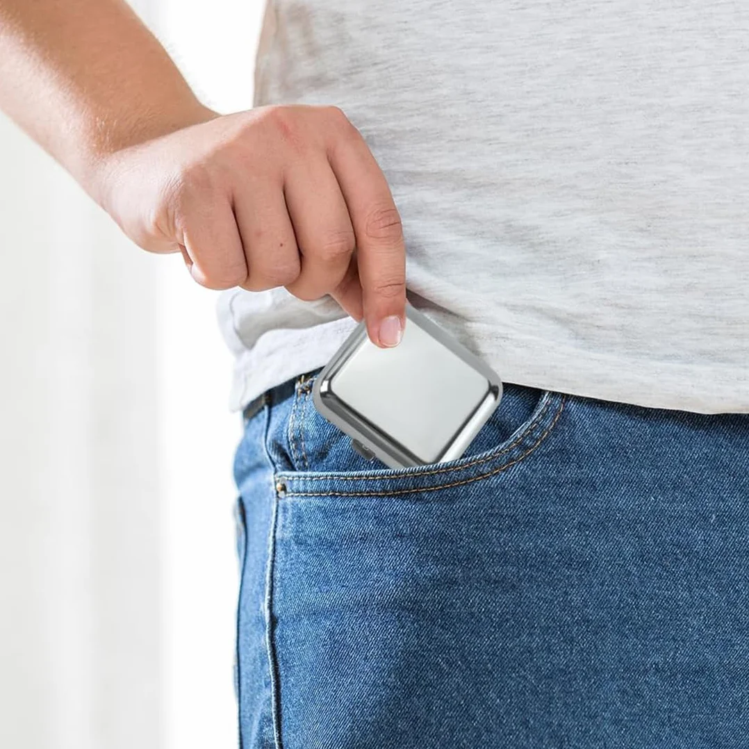 Cendrier de Poche Anti Odeur, Mini Portatif en Acier Inoxydable, pour Voyage Extérieur