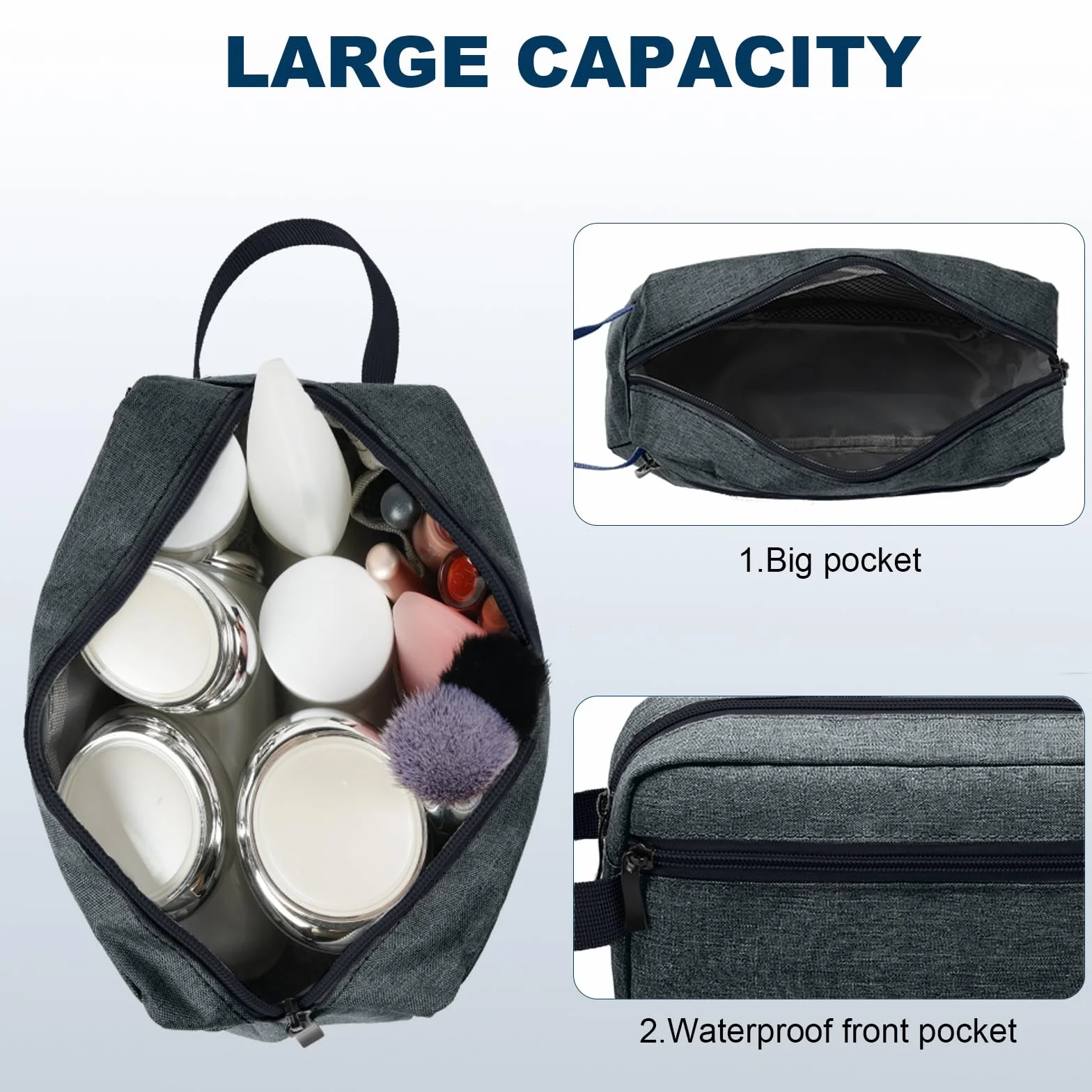 Aucuu Trousse de Toilette Voyage Homme, Organisateur de Toilette Avion, Grande Trousse de Rasage Imperméable