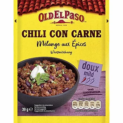 Old El Paso Chili Con Carne Mélange aux Épices Doux 39g (lot de 6)