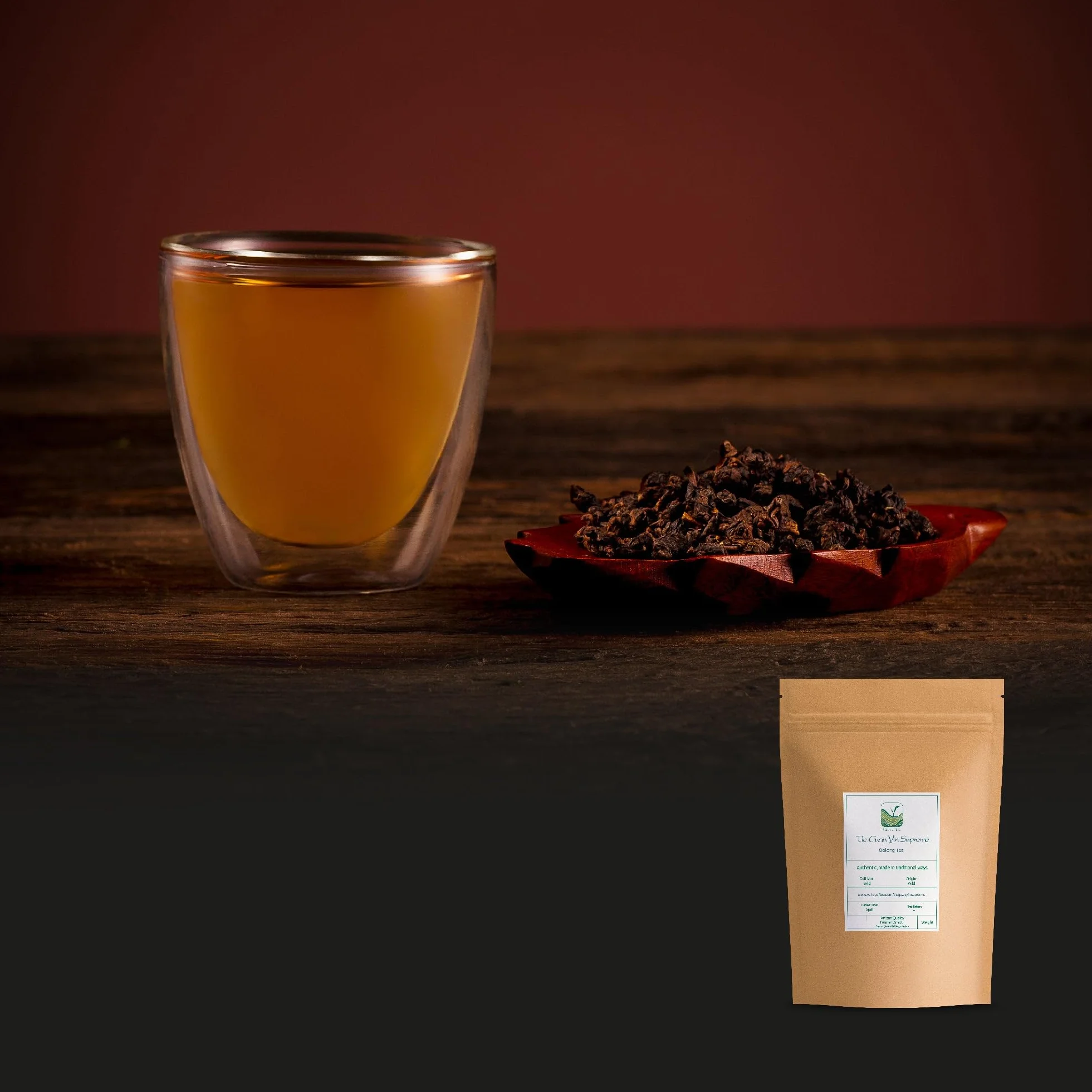 Thé Tie Guan Yin Torréfié Suprême - Montagne Alishan Taiwan | cultivé en haute altitude pour une liqueur ronde aux arômes de fruits mûrs