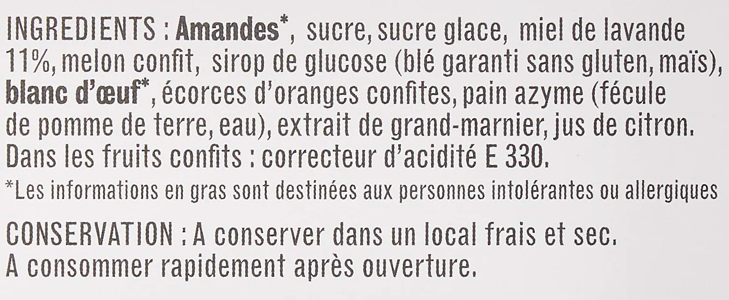 Les Ruchers du Luberon - Ballotin de 33 Calissons d’Aix en Sachets Individuels 400g - Recette au Miel de Lavande de Provence