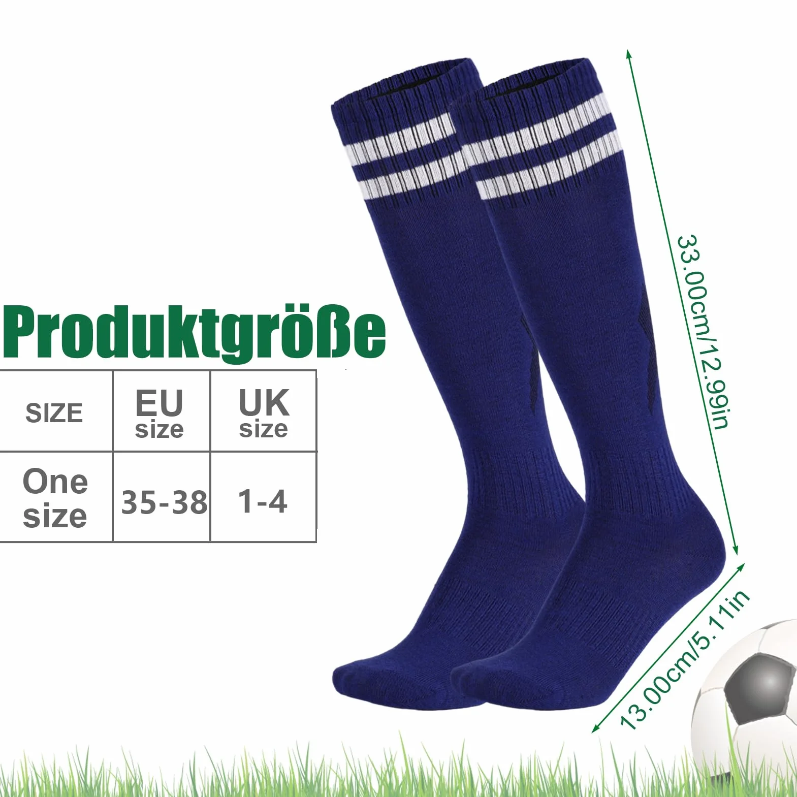 Yamitora Chaussettes de football enfants 35-38 respirantes longues garçons filles 9-12 ans élastiques