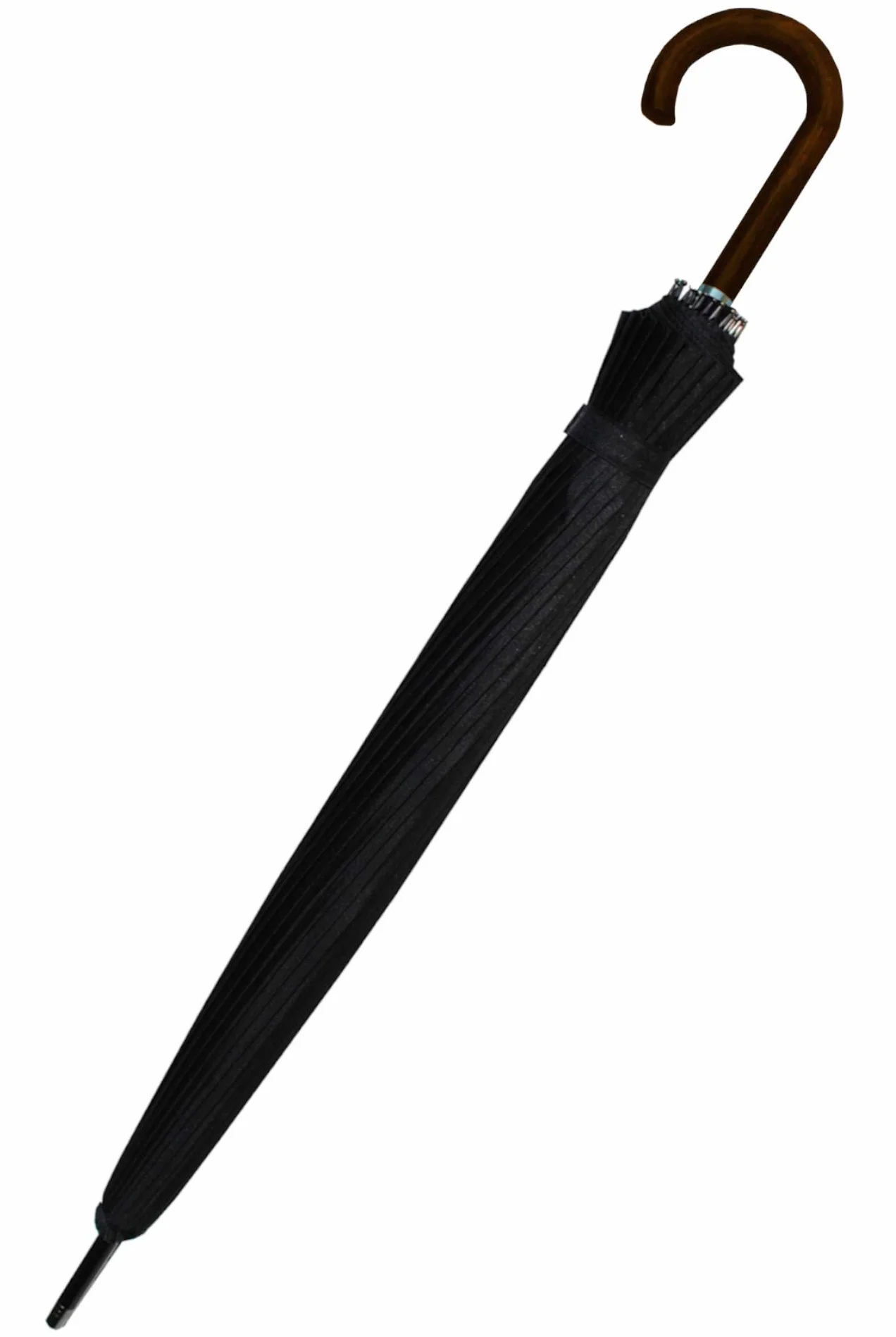 COLLAR AND CUFFS LONDON Parapluie Canne Solide Tempete Homme Femme - 24 Baleines Resistant Vent Fort Automatique - Grande Taille XL - Poignée en Bois - Renforcé Avec Fibre de Verre