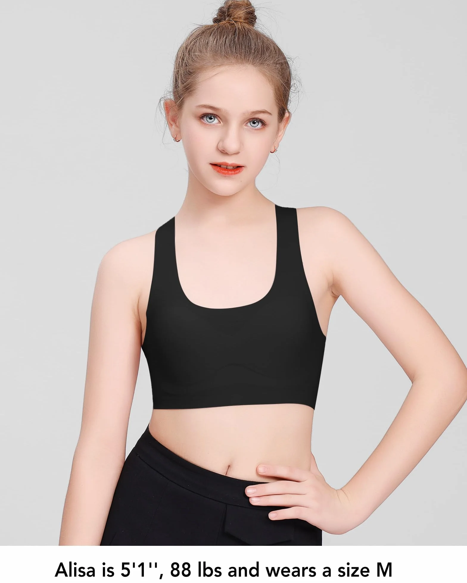 SALIA GIRL Soutiens-Gorge d'entraînement Adolescentes 10-16 Ans Dos Nageur sans Coutures Rembourrage Doux Amovible
