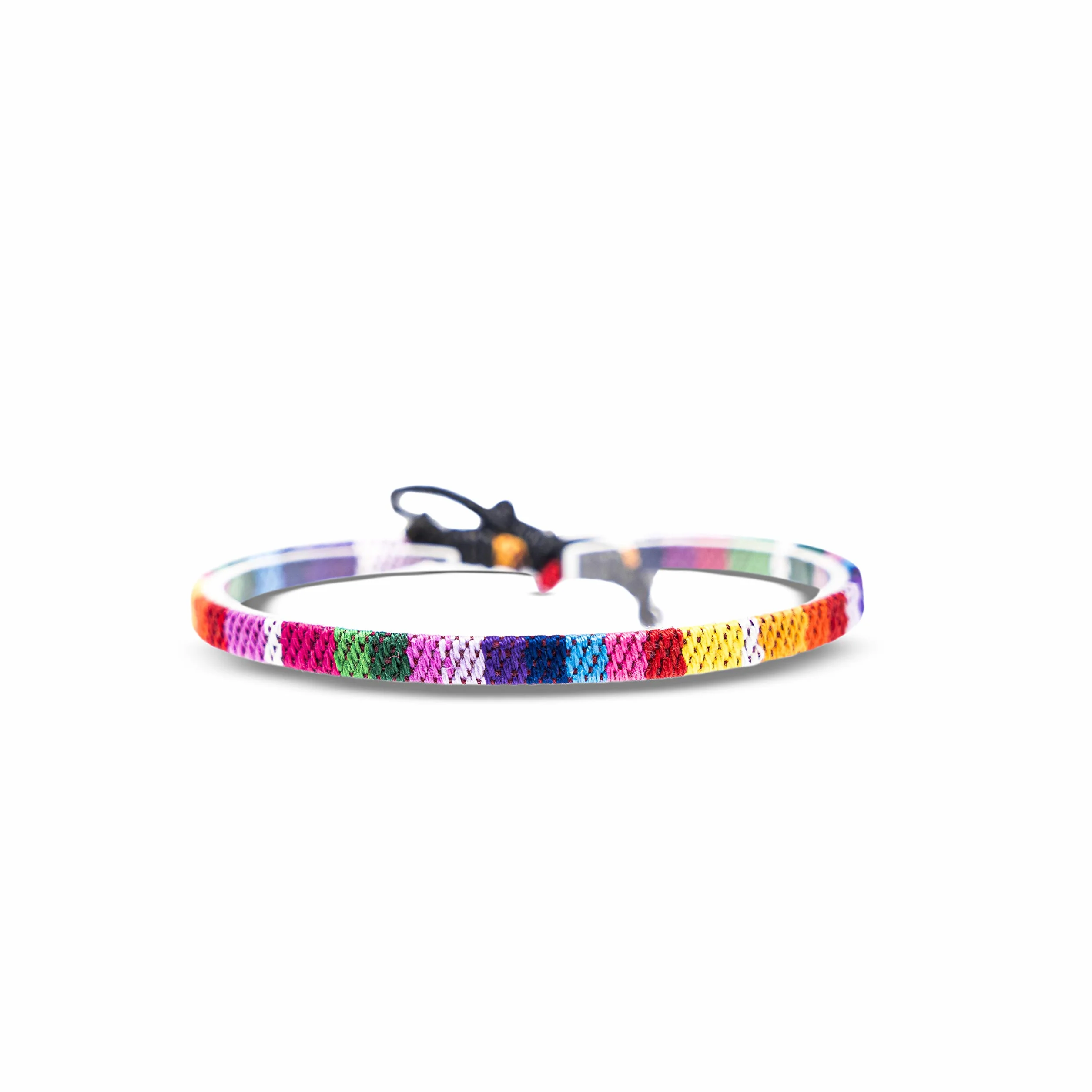 Bracelet Fierté LGBT CSD Festival Style Ethno Boho - Bijoux Surfeurs Artisanal - Bracelet Tissu Arc-en-Ciel
