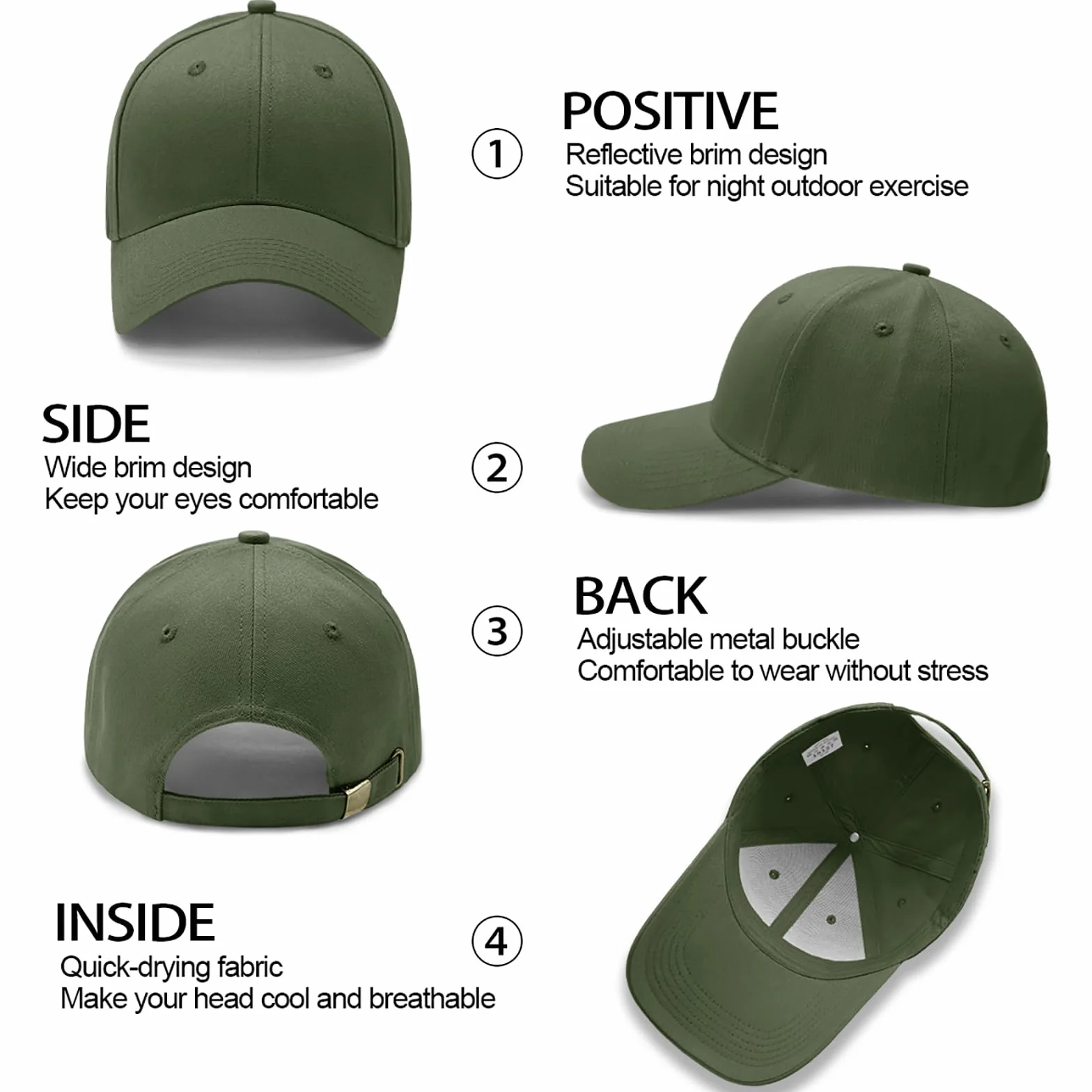 Enwokran Casquette de Baseball Unisexe Coton Réglable Hip Hop Sport Extérieur