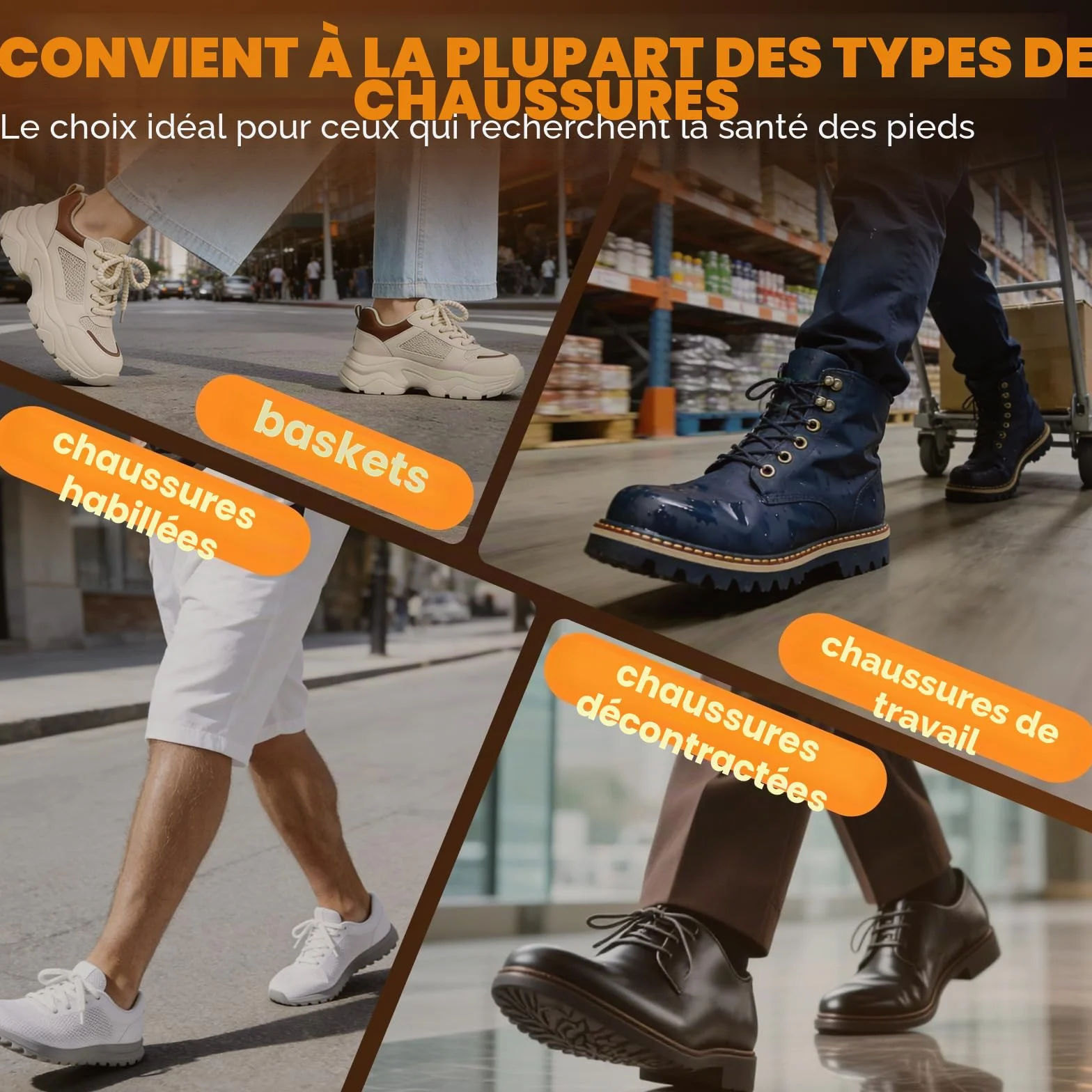 Footmaster Semelles orthopédiques fasciite plantaire soutien voûte plantaire pieds plats soulagement douleurs épine calcanéenne