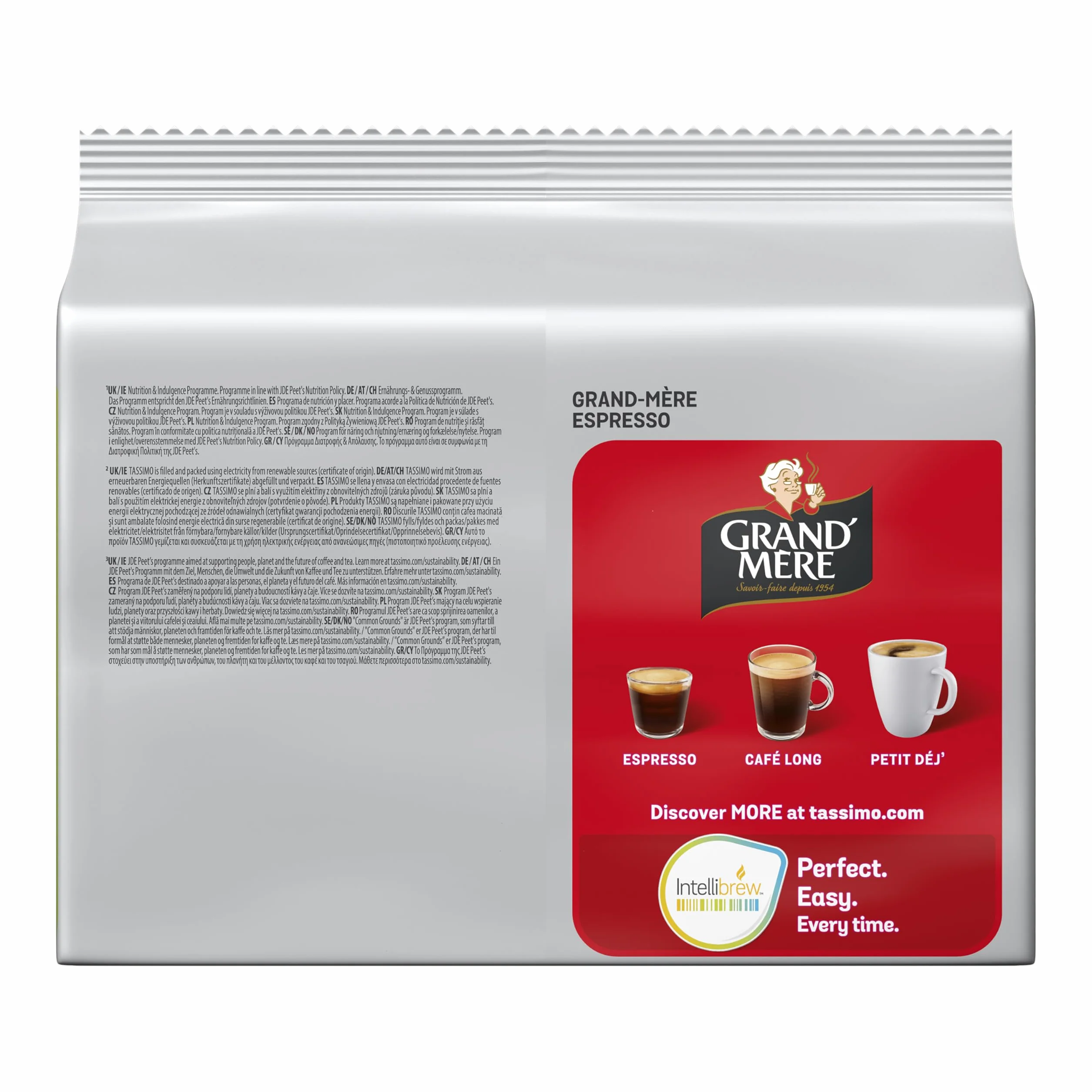 Tassimo, 120 Dosettes Café Espresso Grand'Mère, Compatibles avec les machines TASSIMO, 5 packs de 24 dosettes