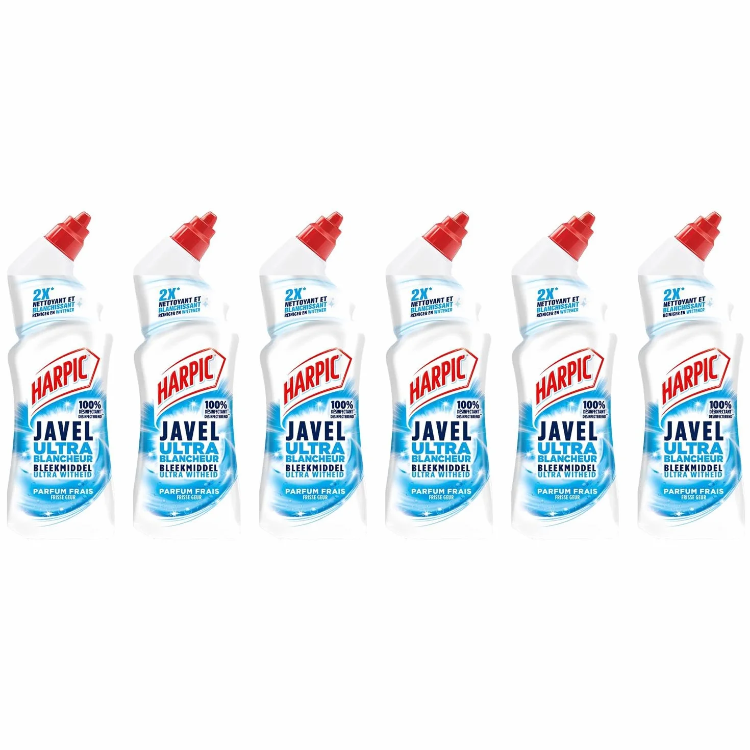 Harpic Lot de 6 Gels WC Javel Ultra Blancheur - 750 ml