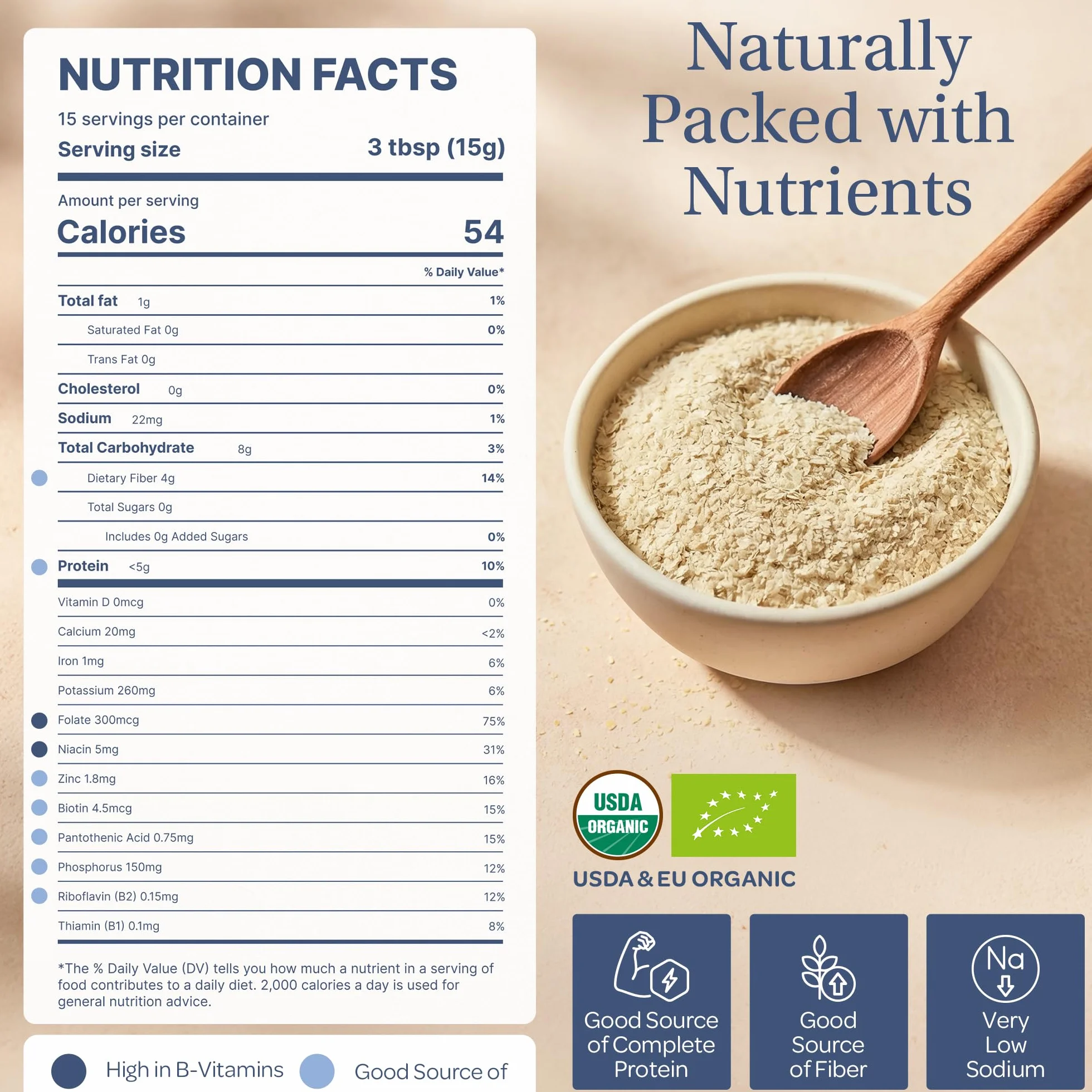 Flocons de levures alimentaires bio non-fortifiées de LOOV, Grillés, Végétaliens, sans OGM, sans gluten, bonne source de vitamines B, 227 g, sans vitamine ajoutée, sans sucre ajouté, sac refermable