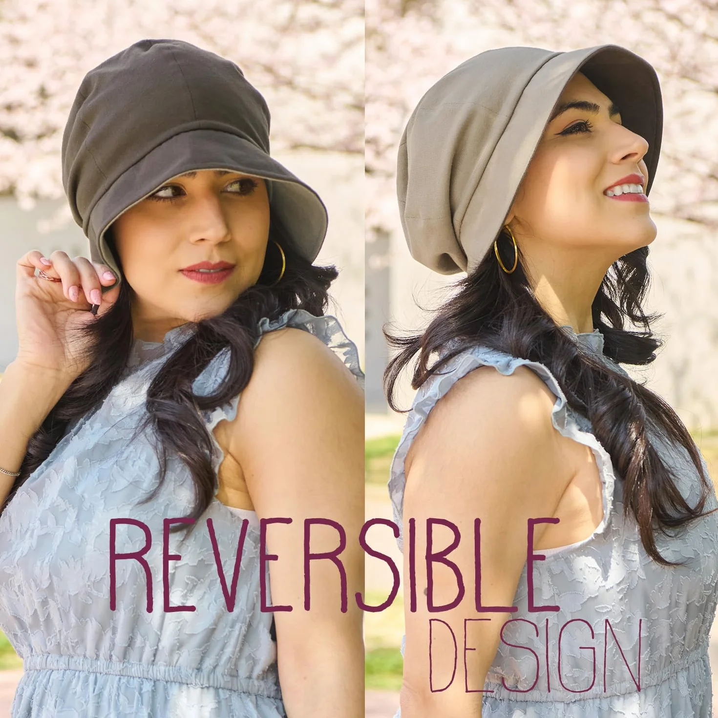 Chapeau De Soleil Coton Bio Mode Japonais Casquette Été Femme Bob Bonnet Chimio Réversible Pliable