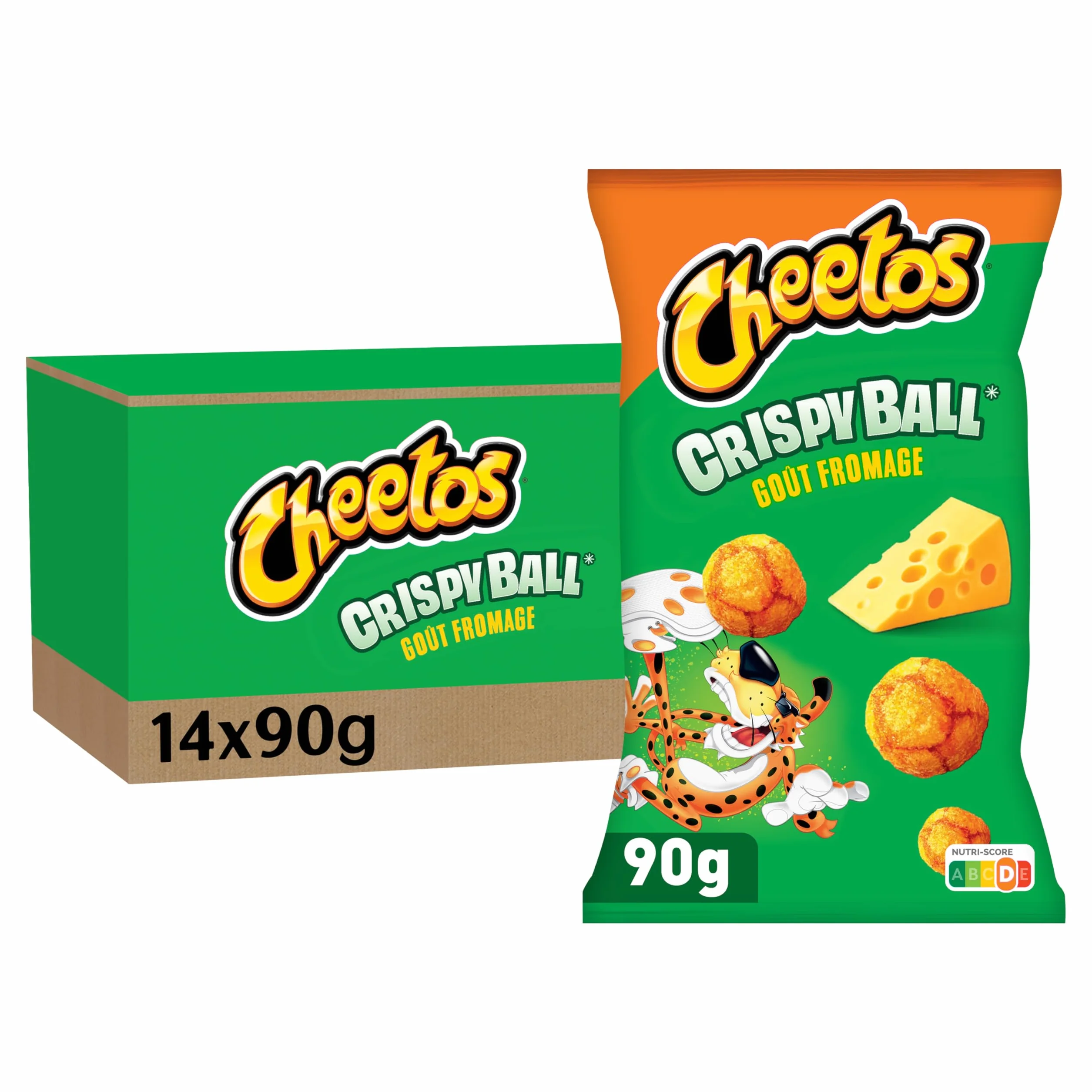 Cheetos Crispy Ball Biscuits Apéritifs Soufflés Goût Fromage 90g - Lot de 14